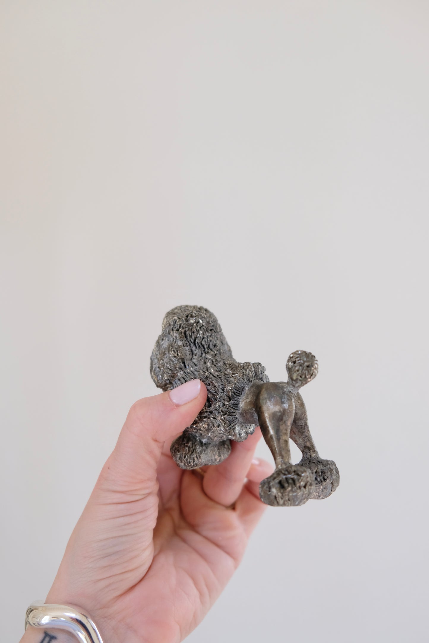 Vintage Heavy Pewter Poodle
