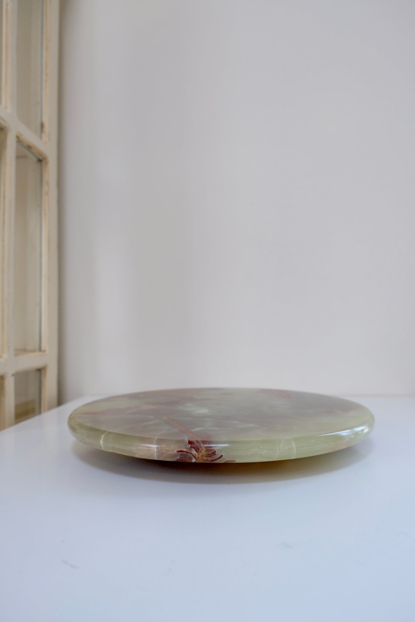 Gorgeous Vintage Onyx Lazy Susan, 15.75”