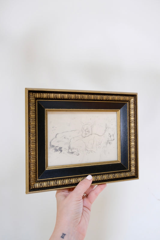 Framed Sketch of Lambs