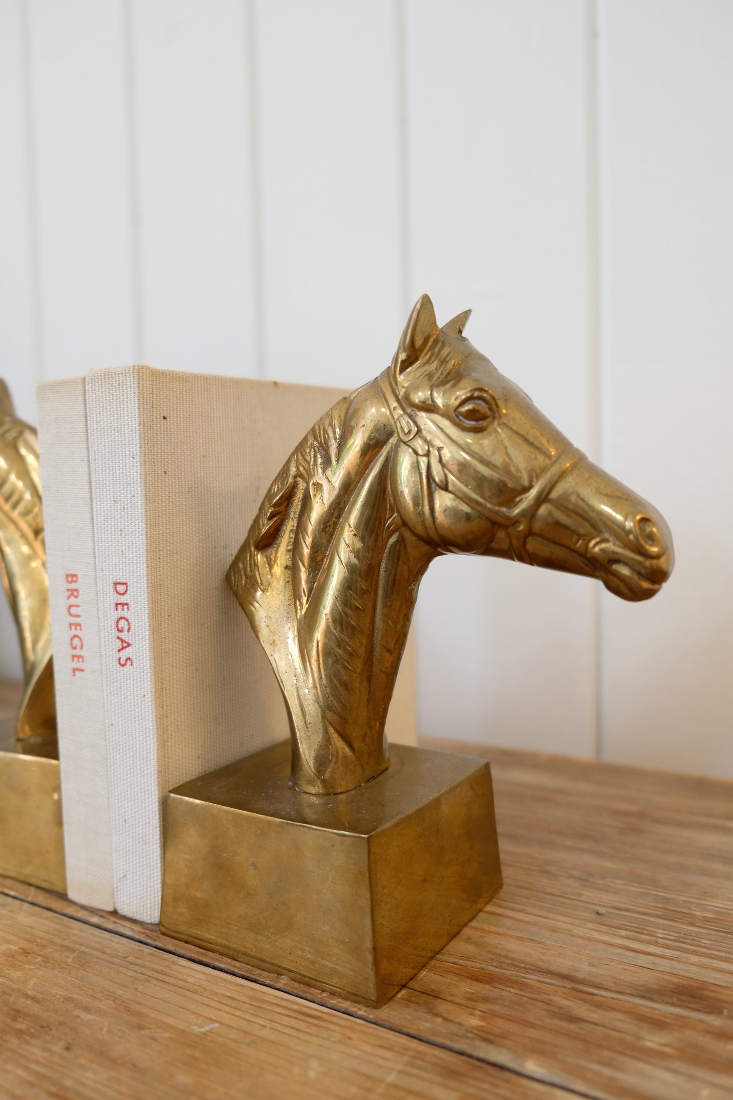 Pair of Vintage Brass Horse Bookends