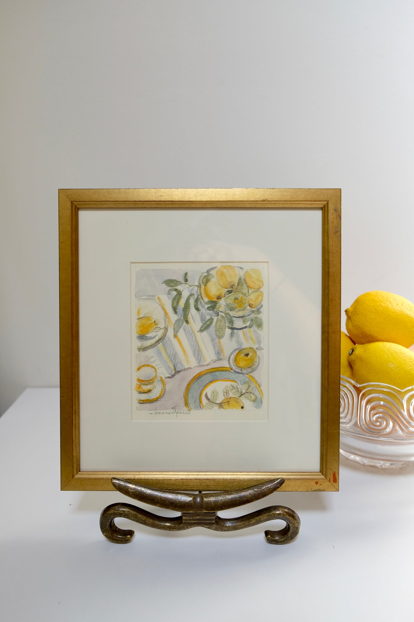 Beautiful Original Watercolor Still Life of Fresh Lemons
