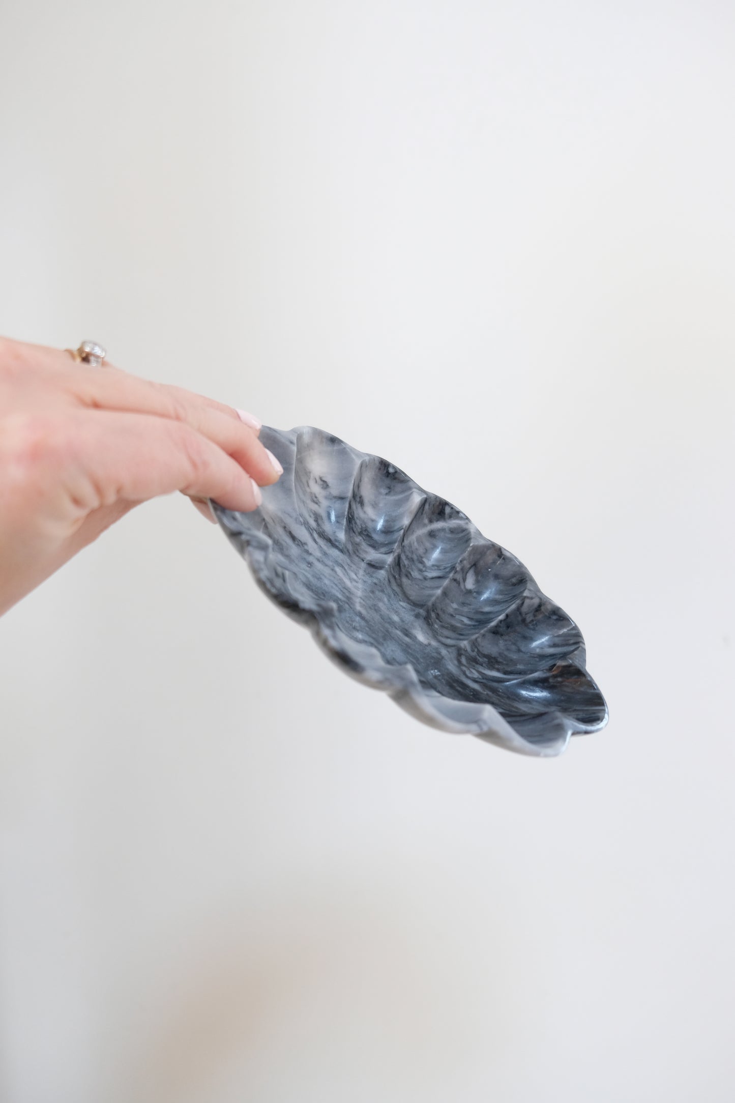 Adorable Black Marble Scalloped Catchall