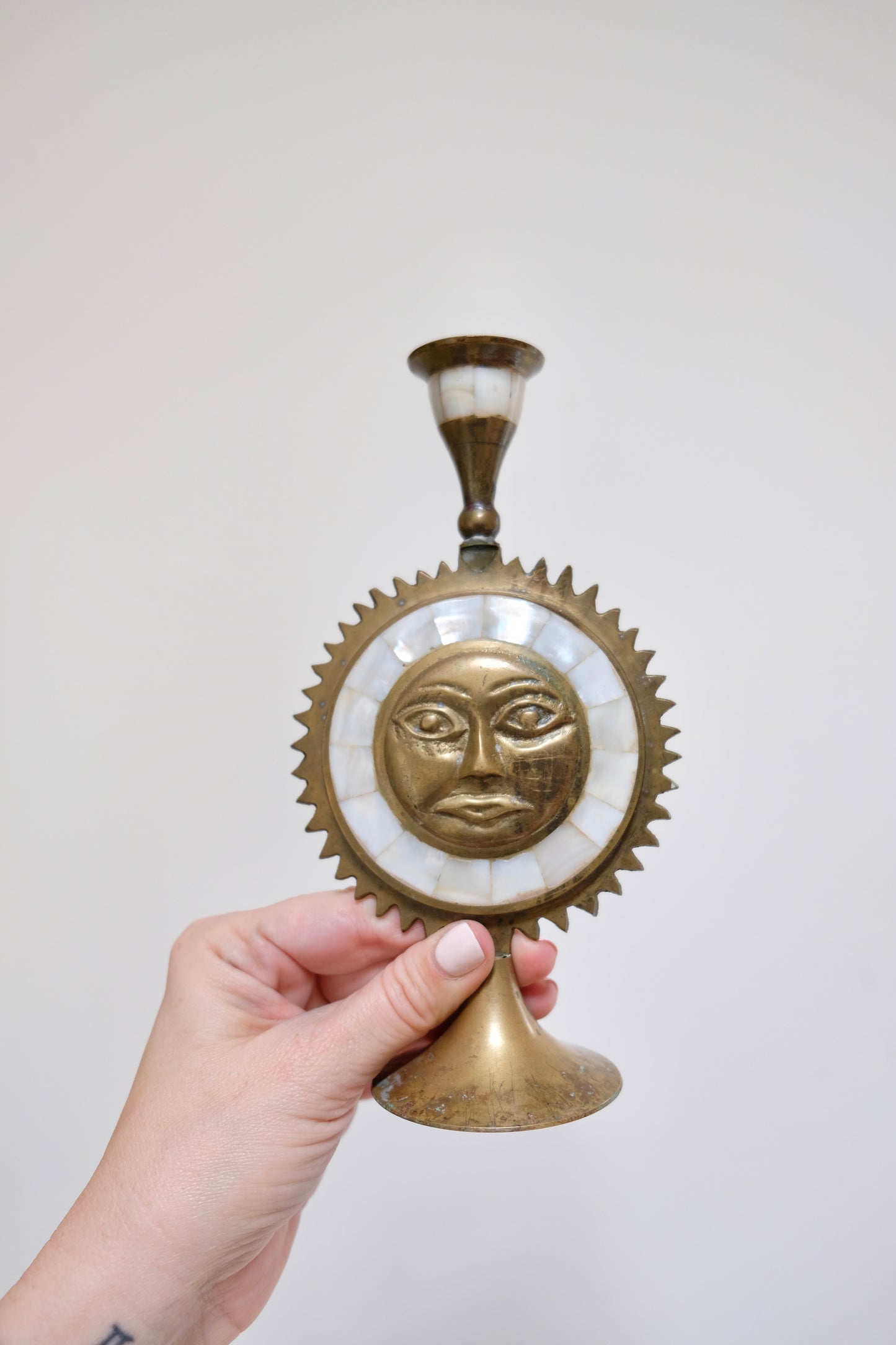 Vintage Sun and Moon Celestial Candle Holders