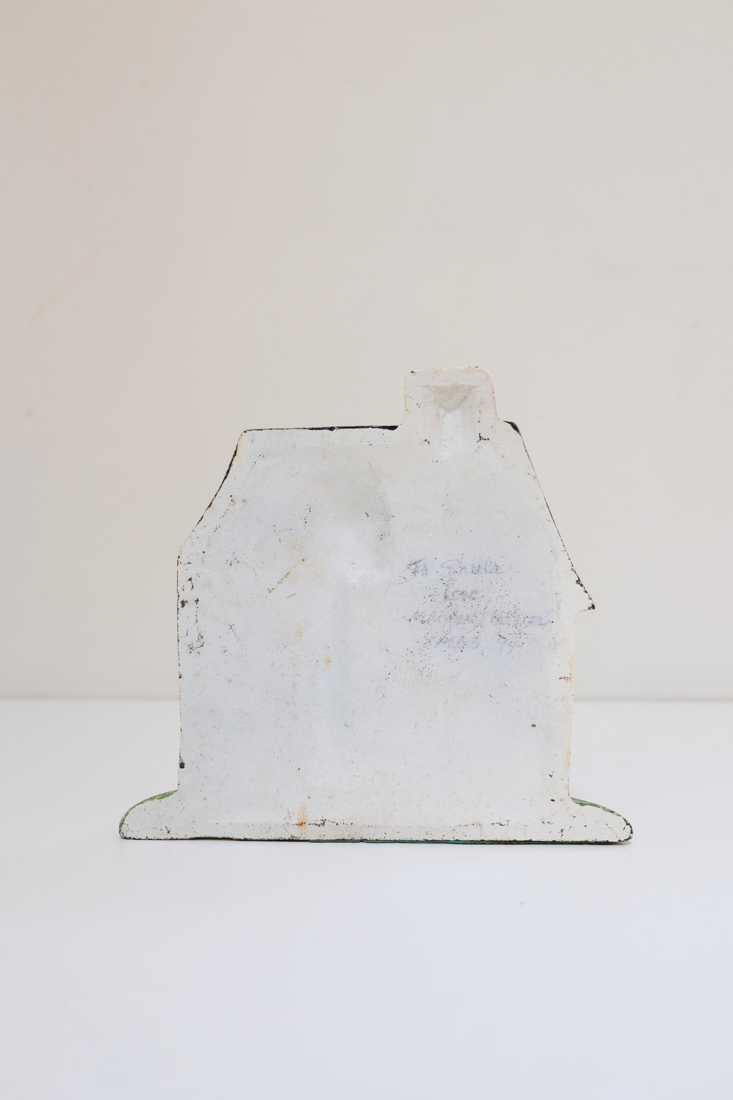 Vintage Painted Cast Iron Cottage Doorstop β 1990s