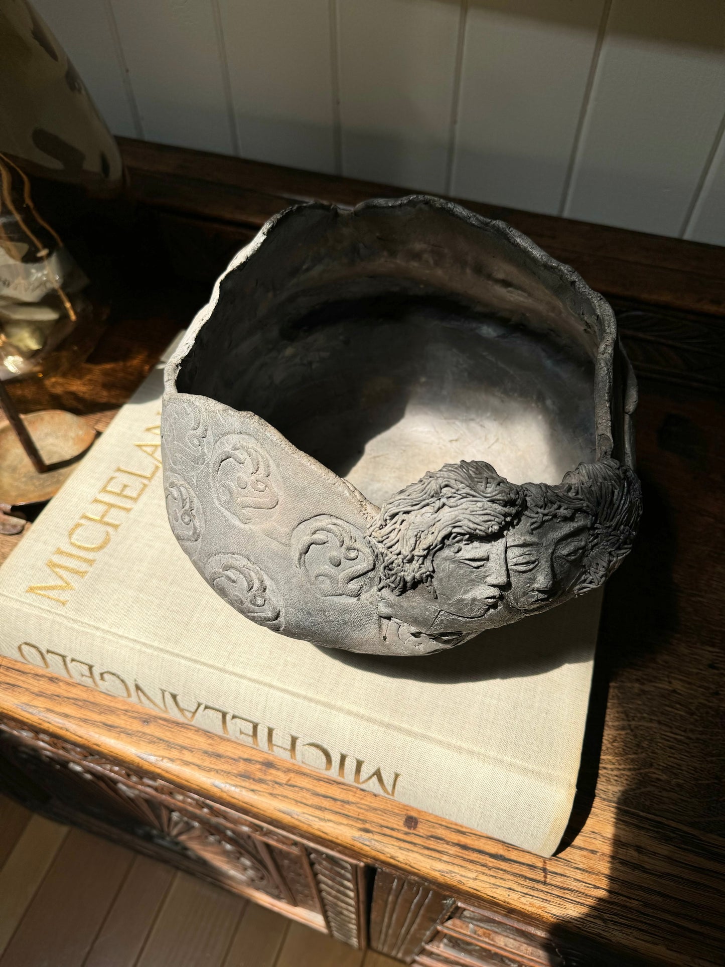 Handmade 60's Vintage Asymmetrical Ceramic Bowl