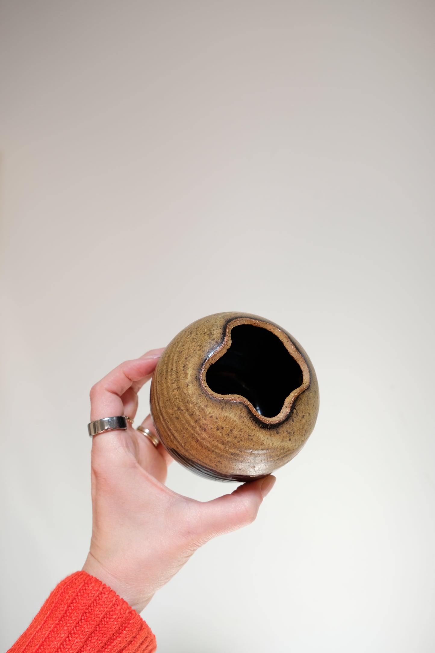 Vintage Handcrafted Brown Studio Vase