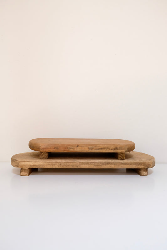 Pair Rustic Handmade Wooden Risers