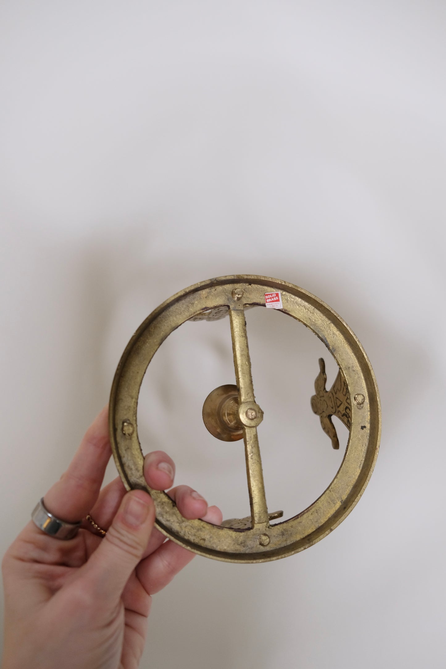 Vintage Brass Angel Candle Holder
