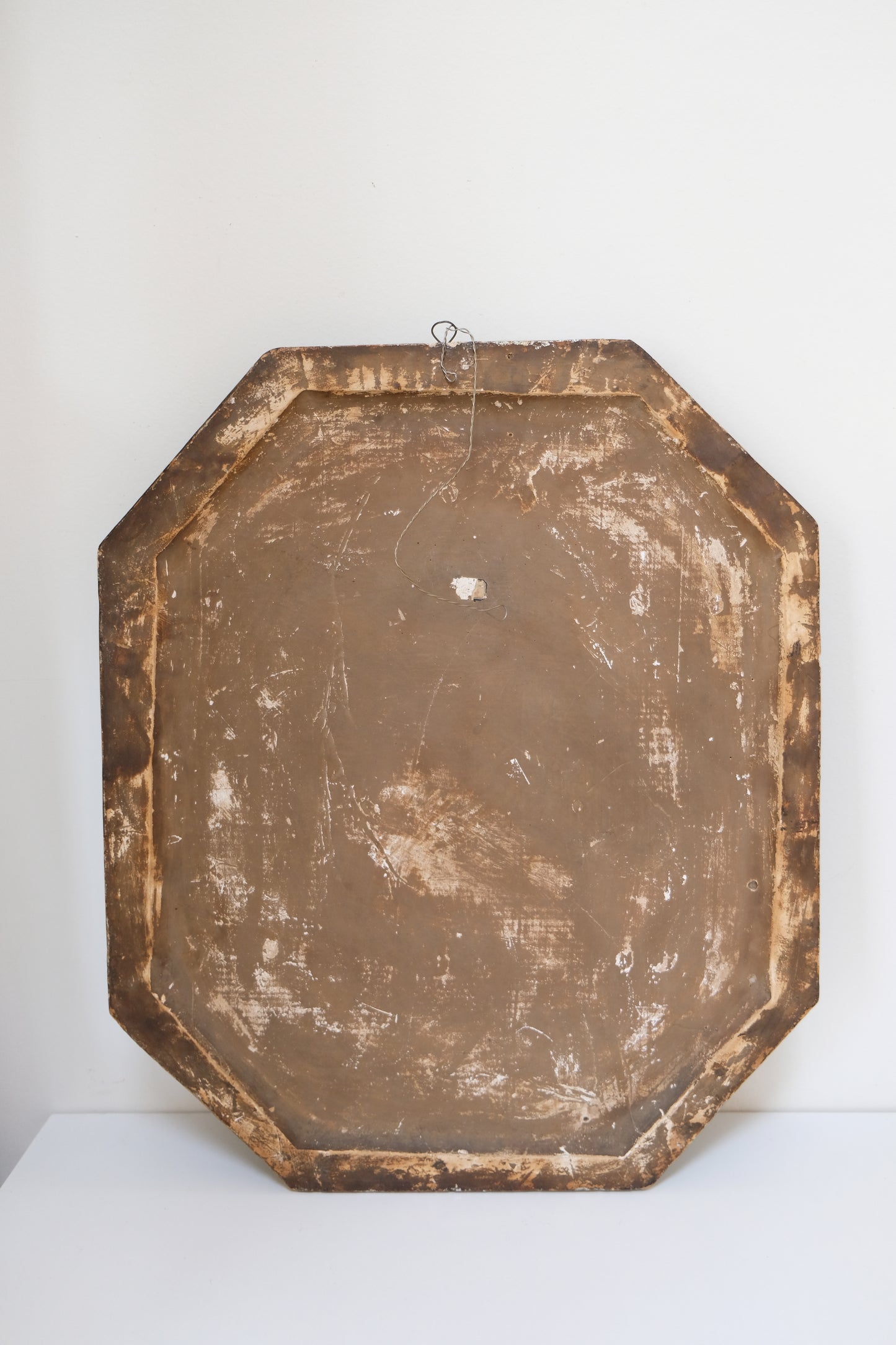 Vintage Octagonal Floral Painting