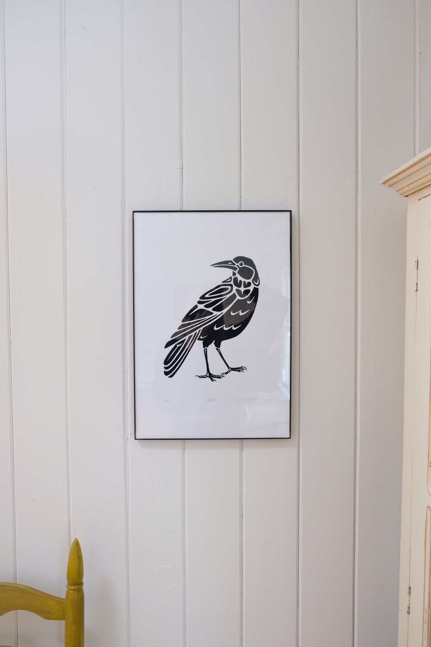 Limited Edition Silk Screen Print titled “CROW” by Amy Farrell