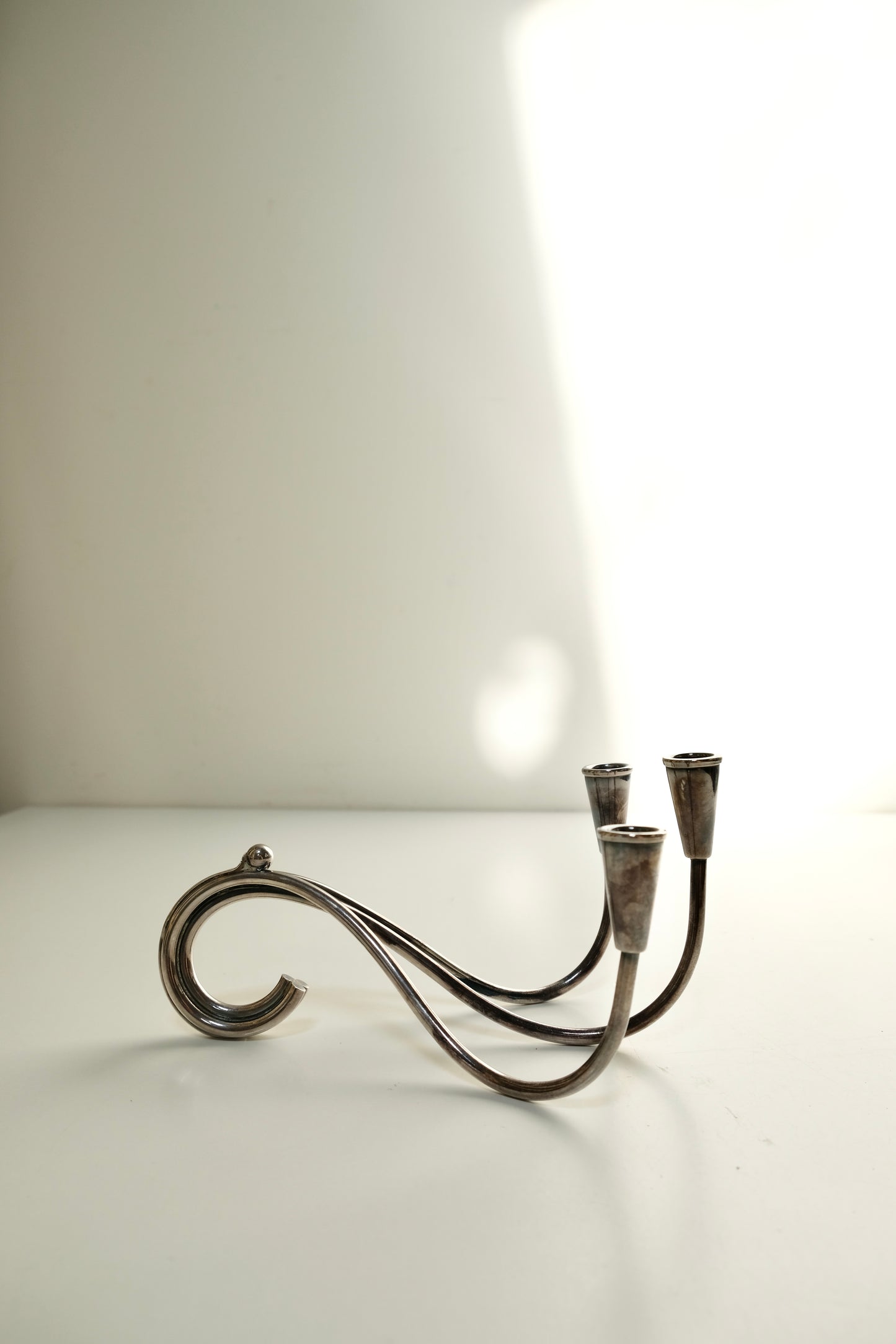 Vintage Danish 3-Arm Silver-Plated Candle Holders