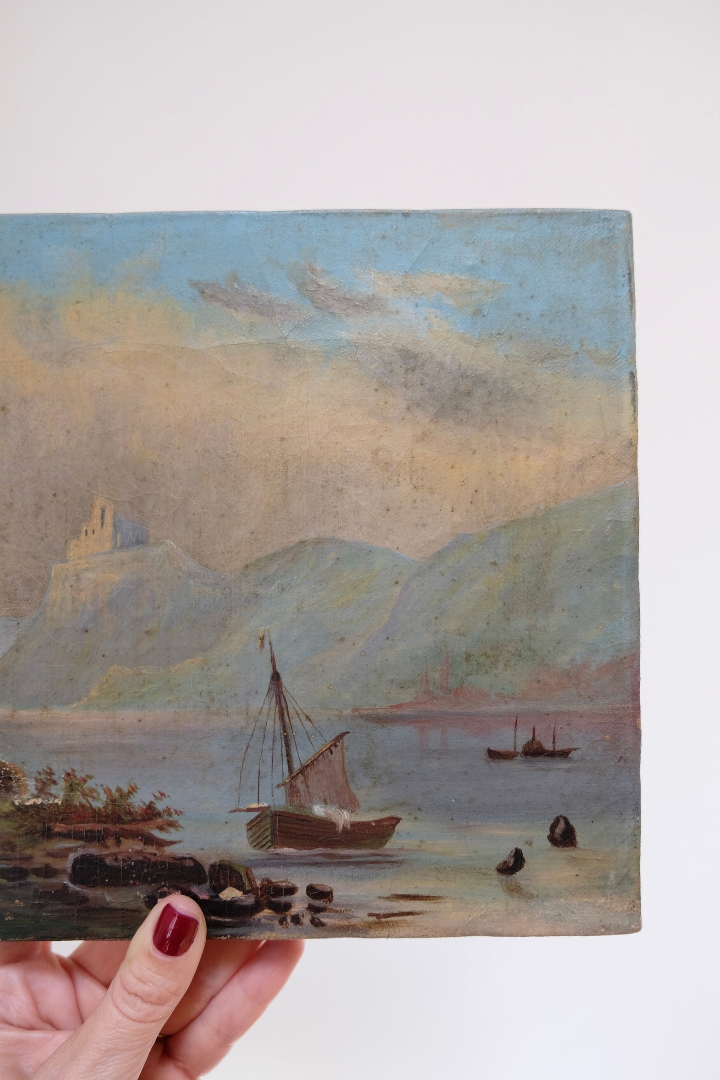 Antique Oil Painting of a Famous Harbor Scene