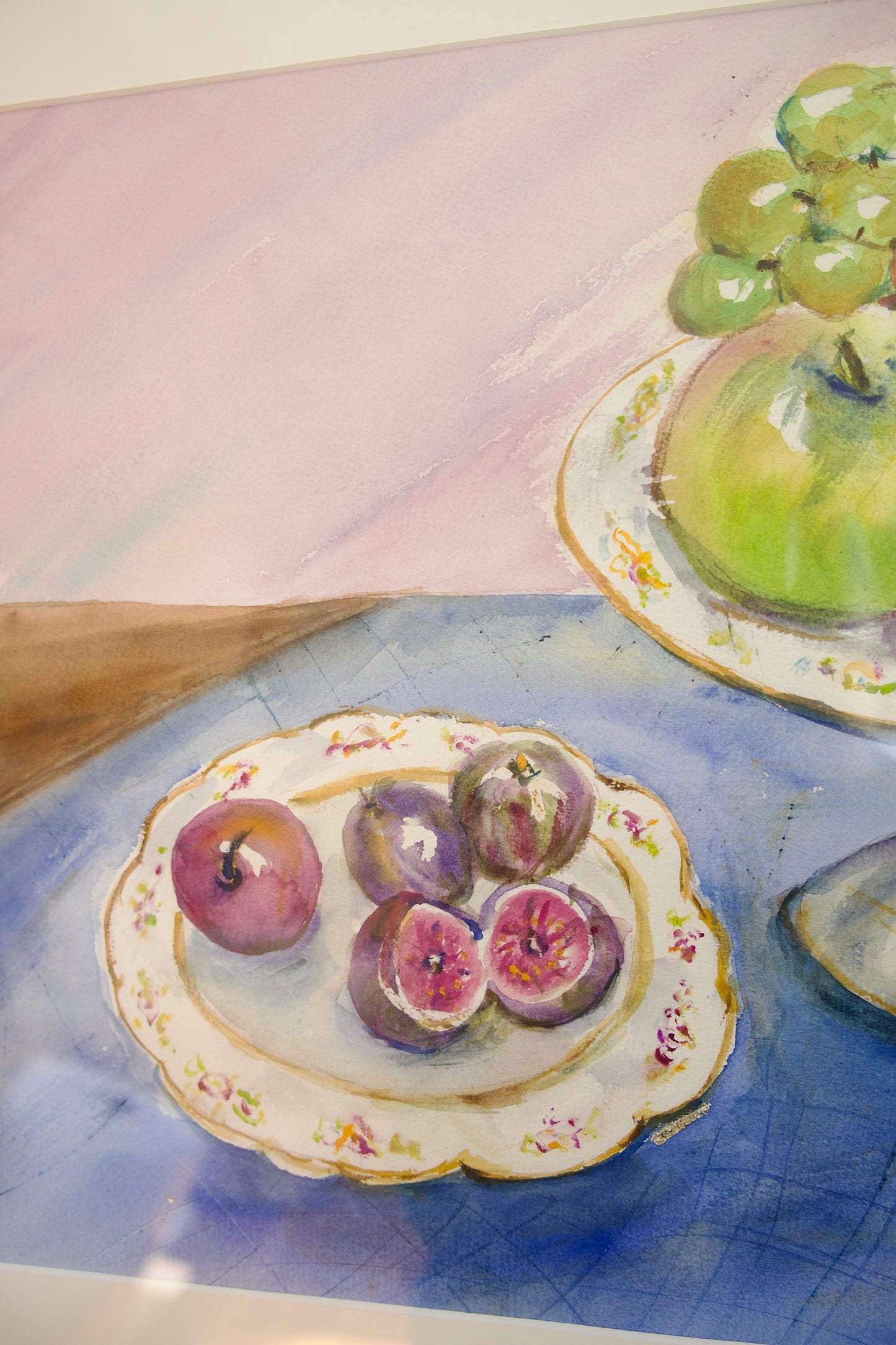 "Figs and Fruit" Signed Watercolor Still Life '03
