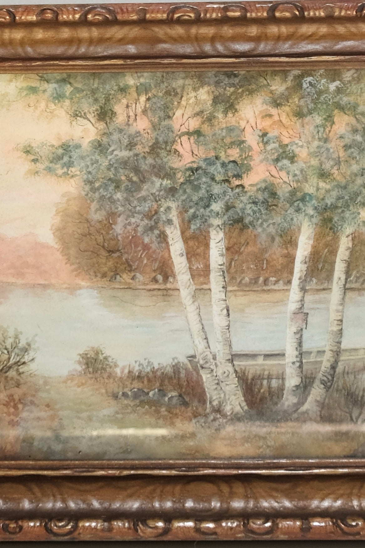 Antique Signed Watercolor Landscape