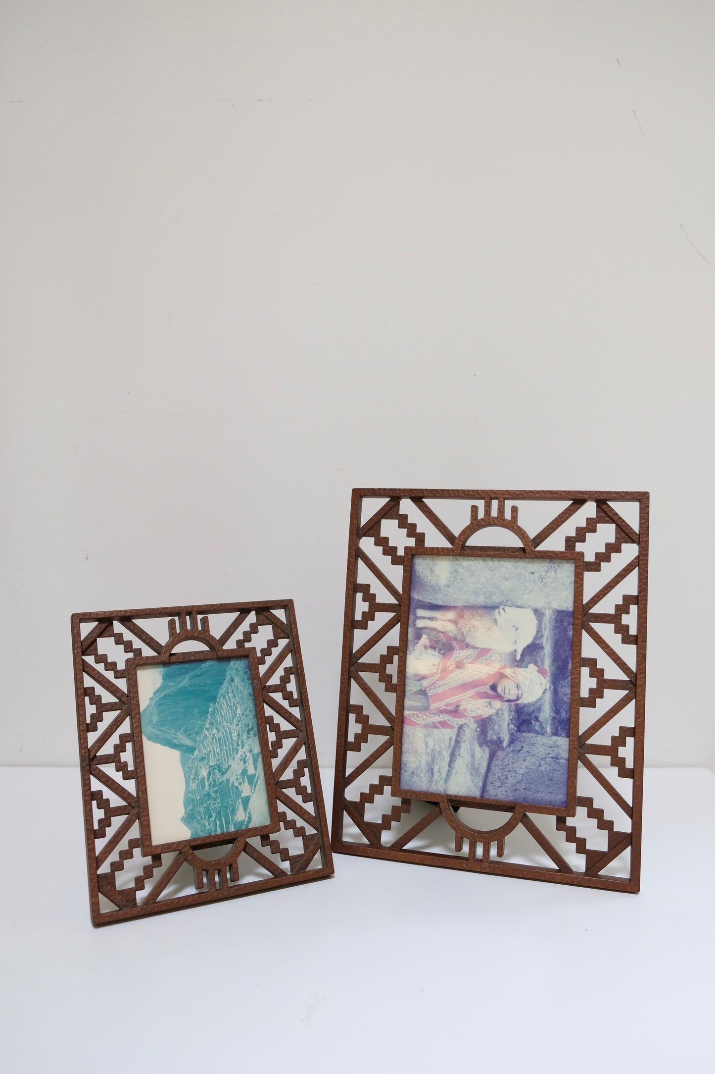 Large Vintage Geometric Metal Frame