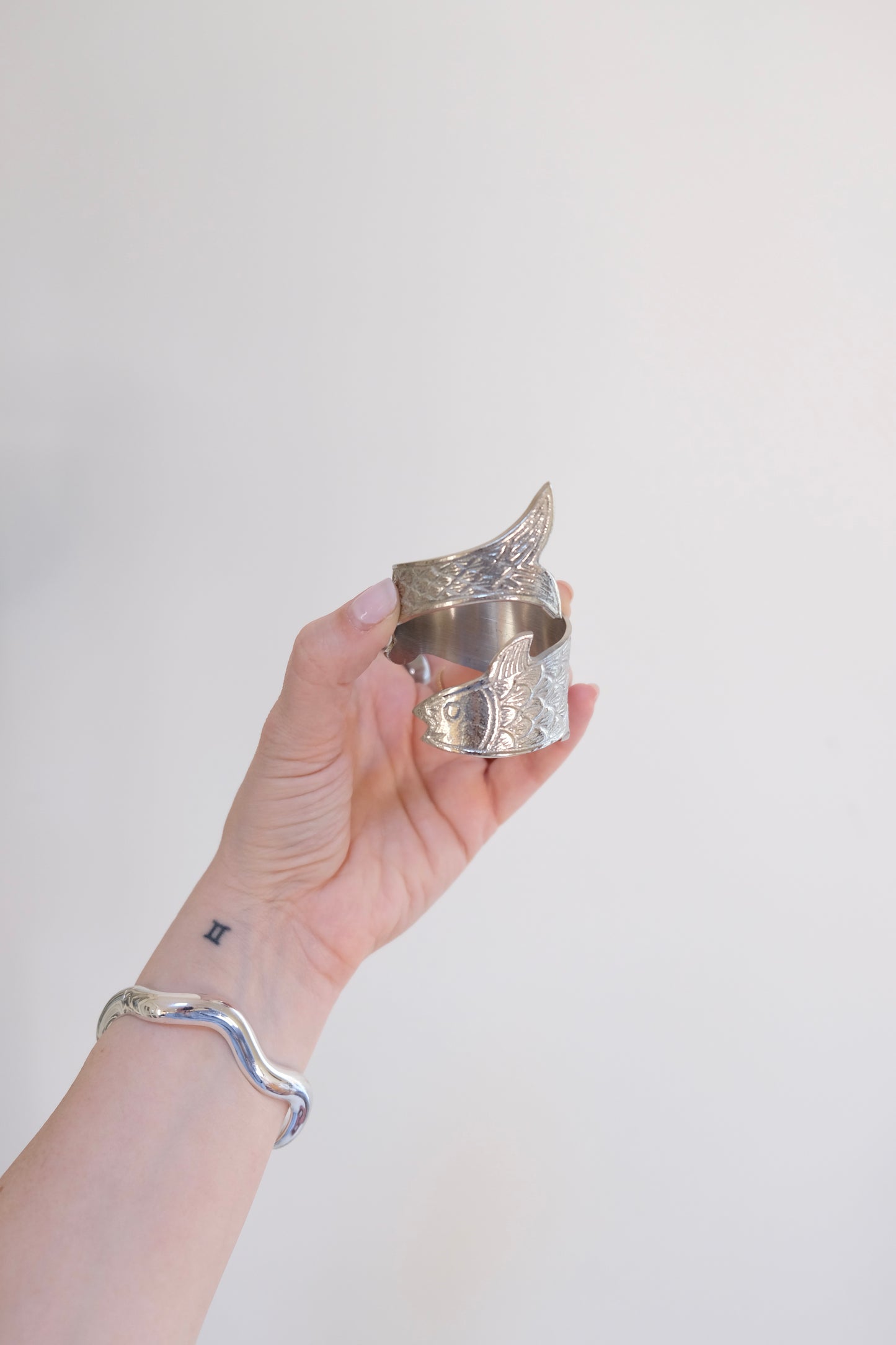 Set of 4 Silver Metal Fish Napkin Rings