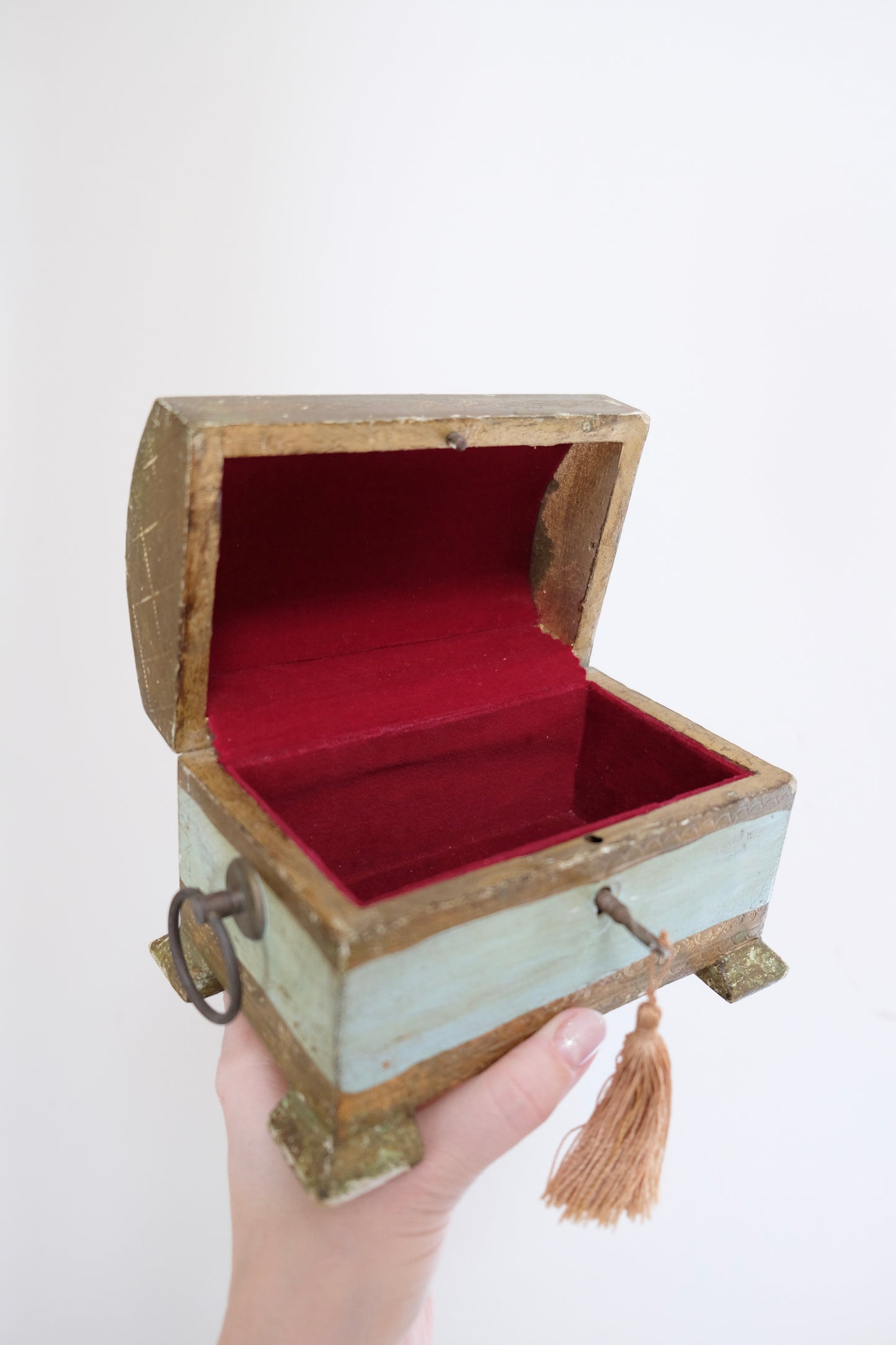 Hand-Painted Vintage Florentine Footed Box
