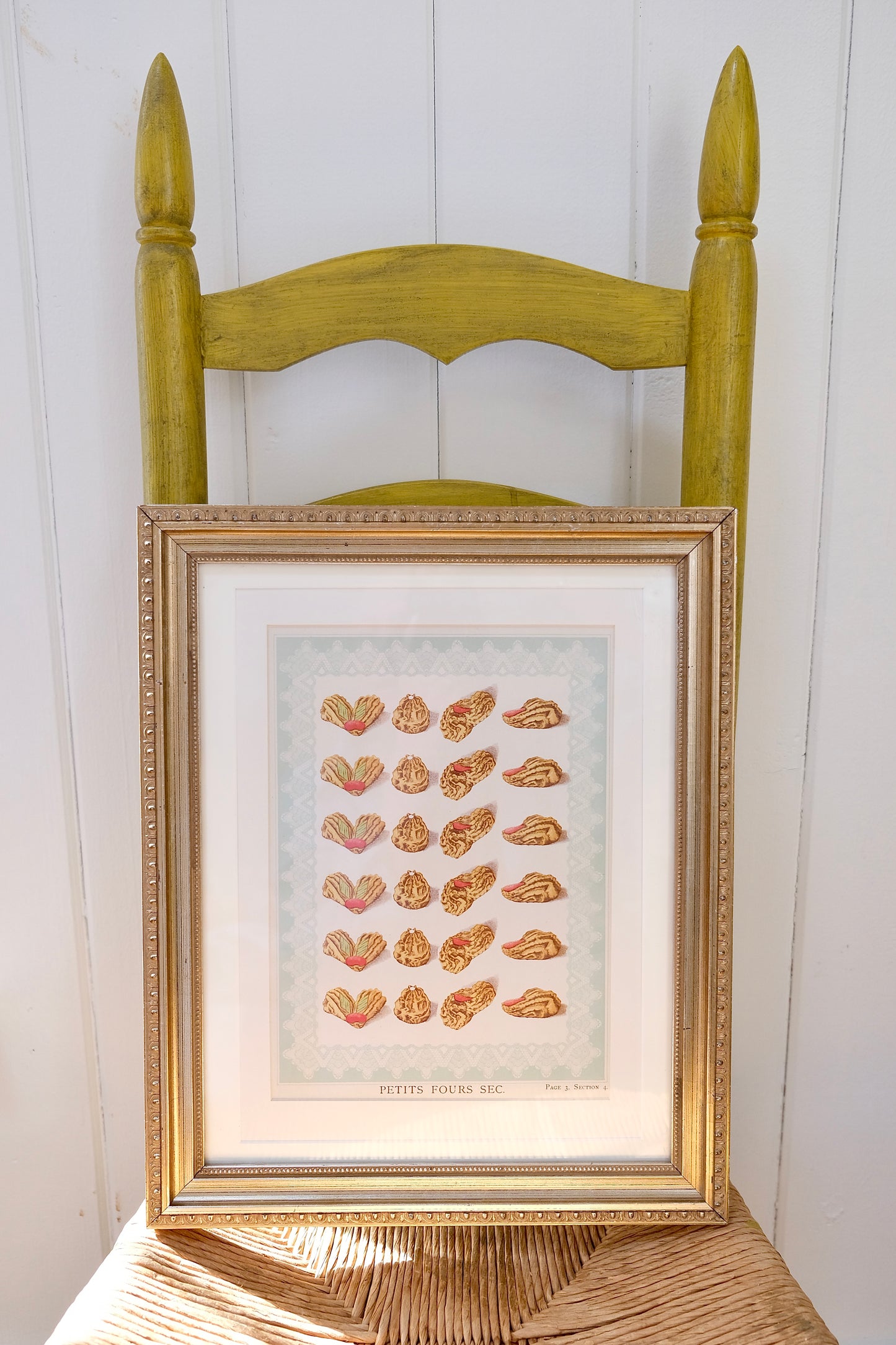 Antique Lithograph of Petits Fours Cakes