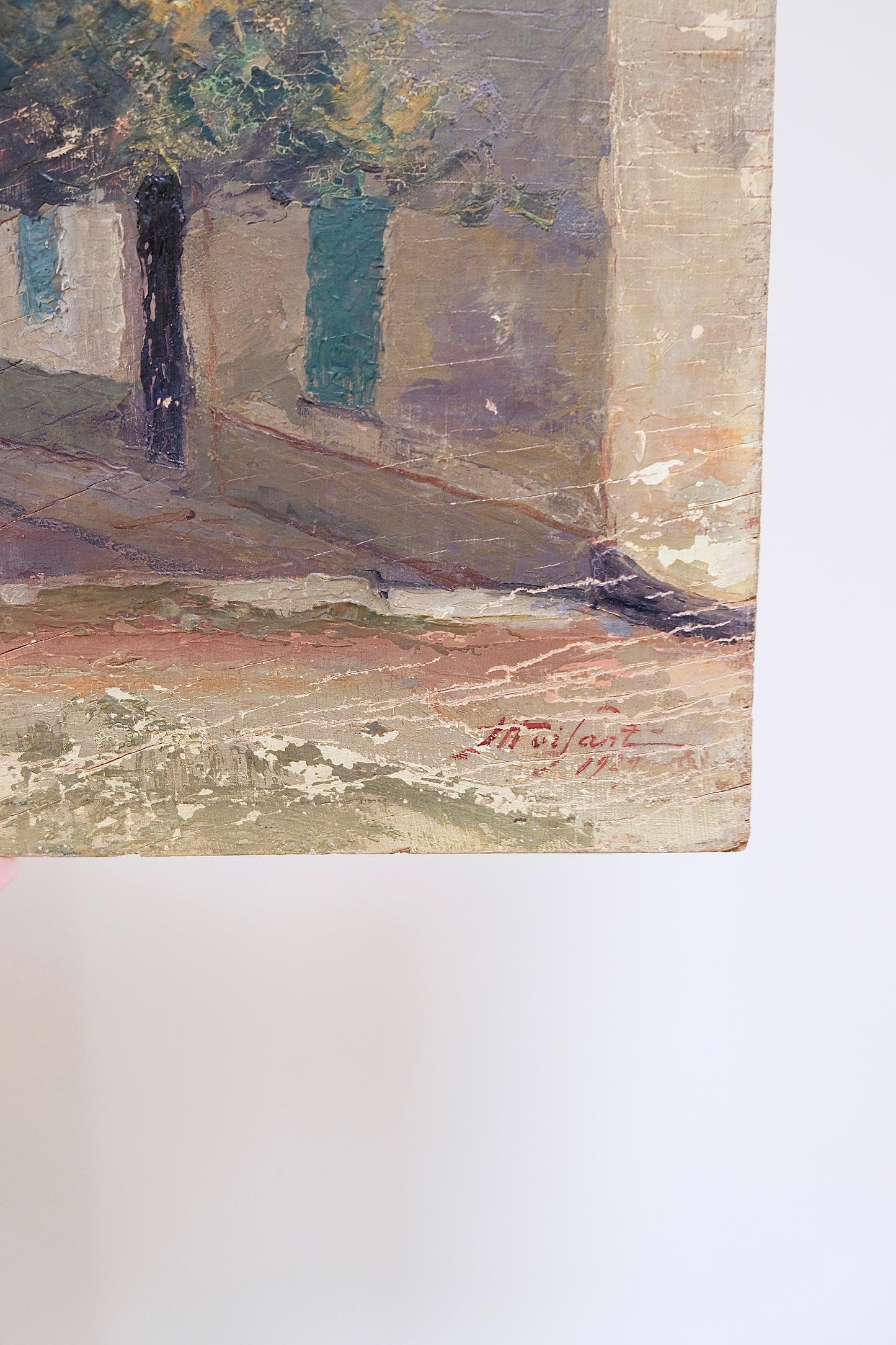 Vintage Oil Painting on Board, from France. 1929.