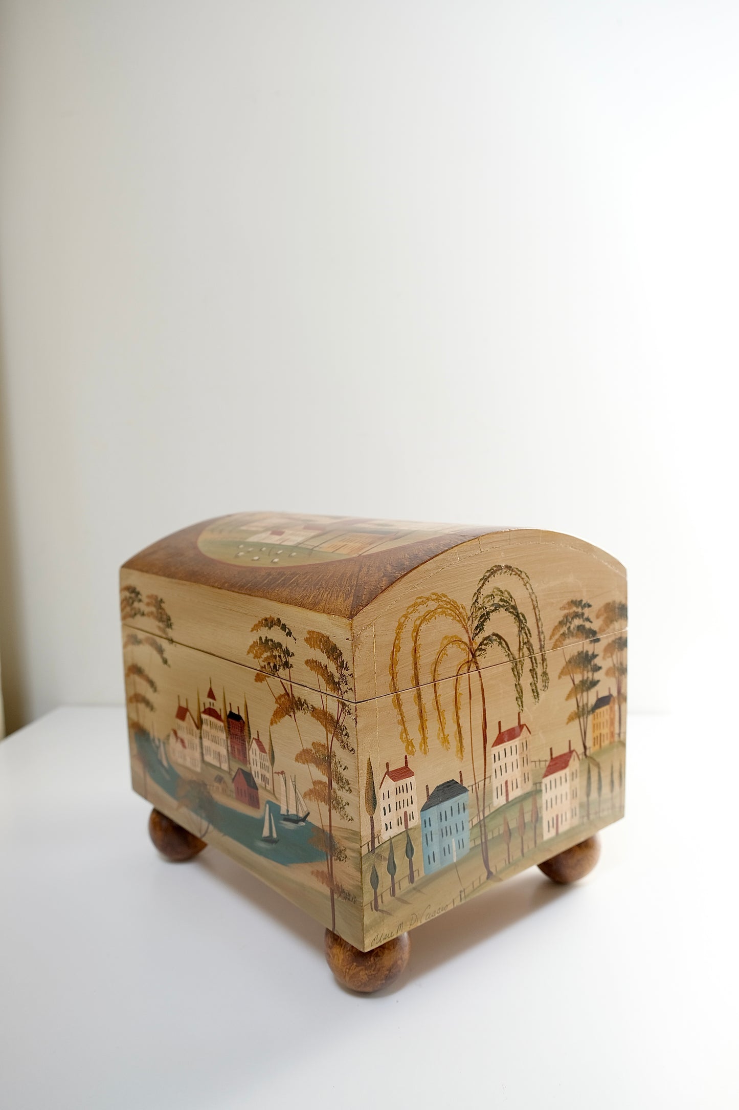 Vintage Hand-Painted Folk Art Box