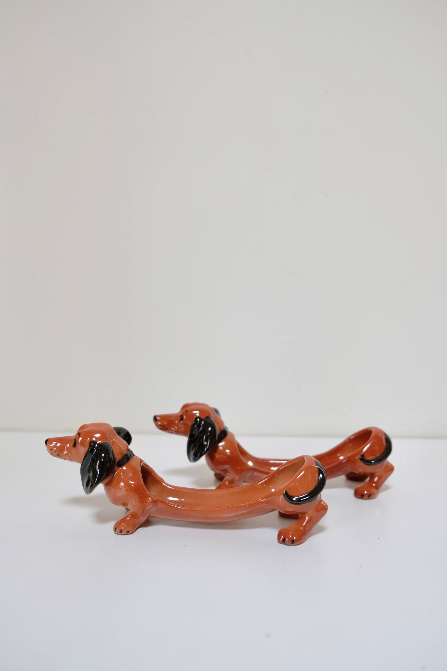 Pair of Ceramic Painted Dachshunds