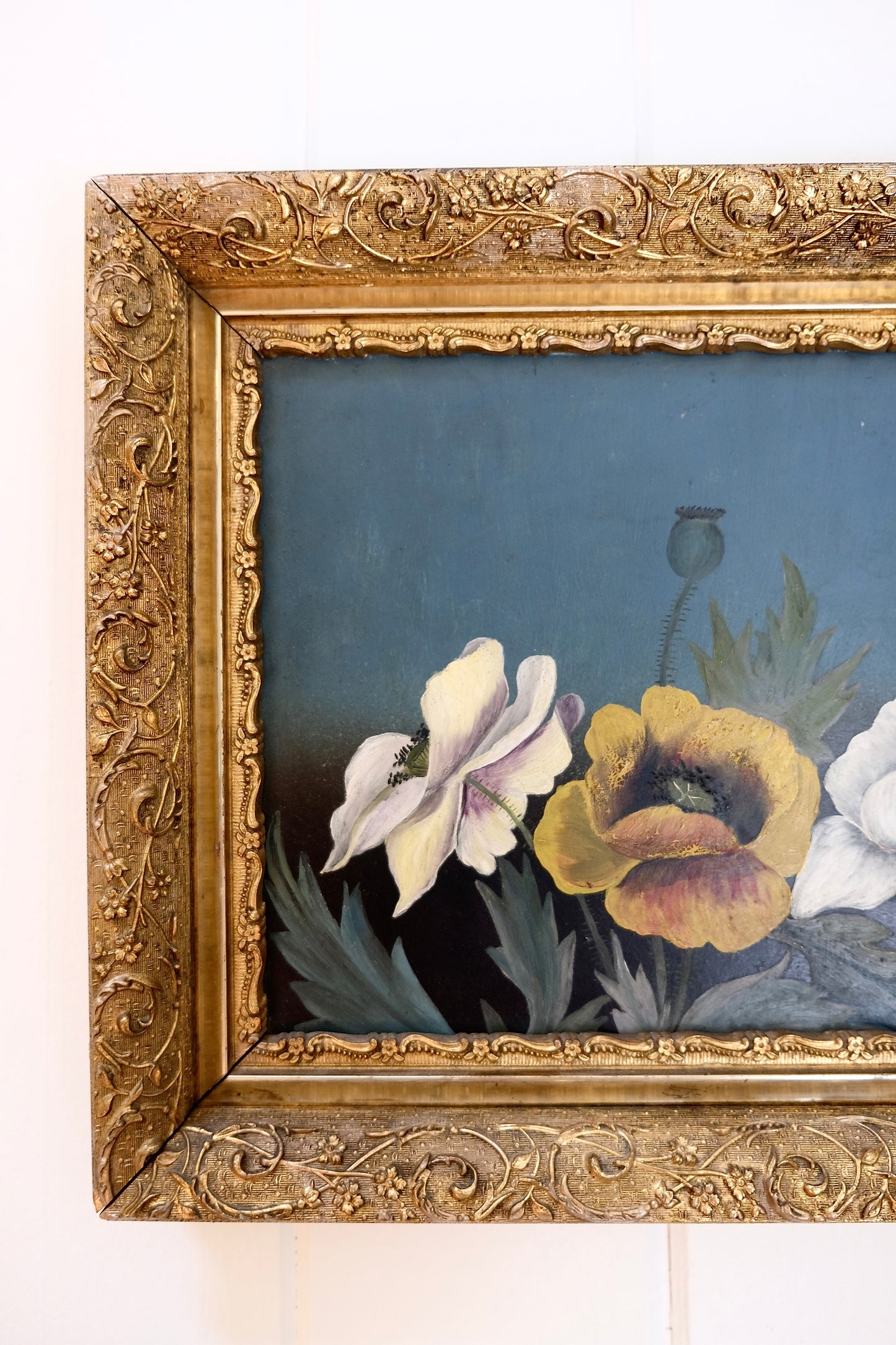 Moody Floral Antique Oil Painting