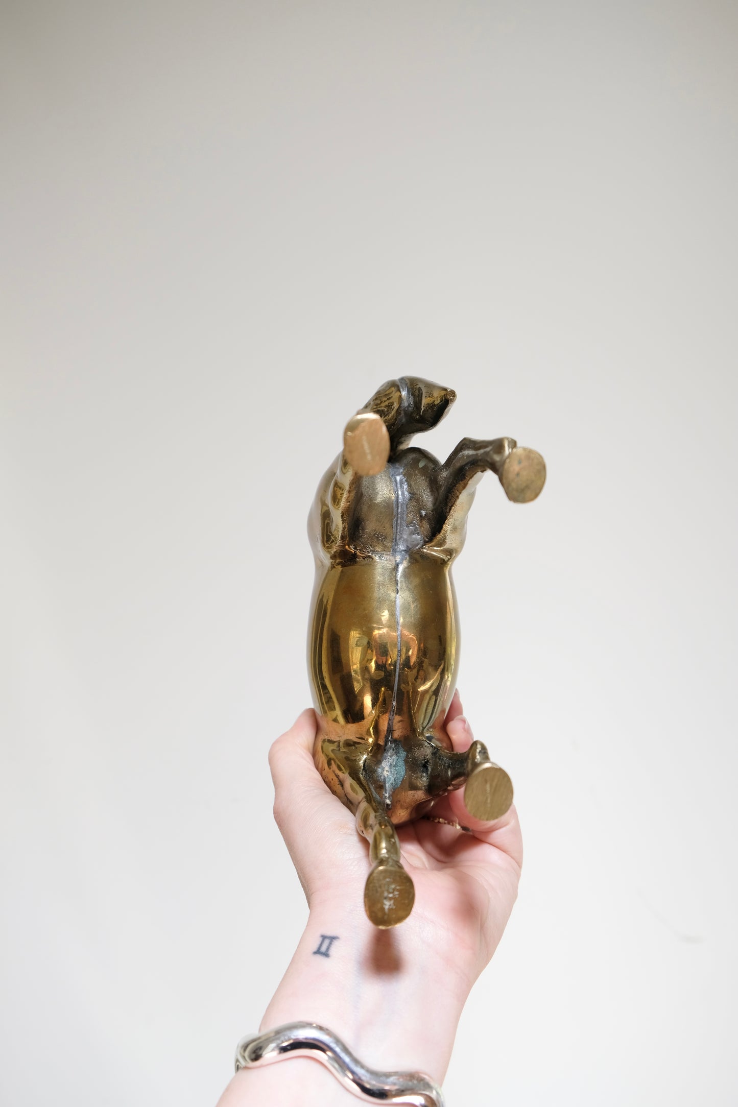 Large Vintage Brass Horse