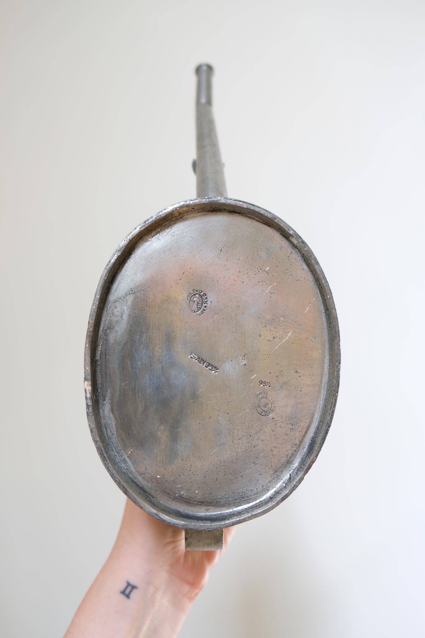 Antique Solid Pewter Italian Watering Can