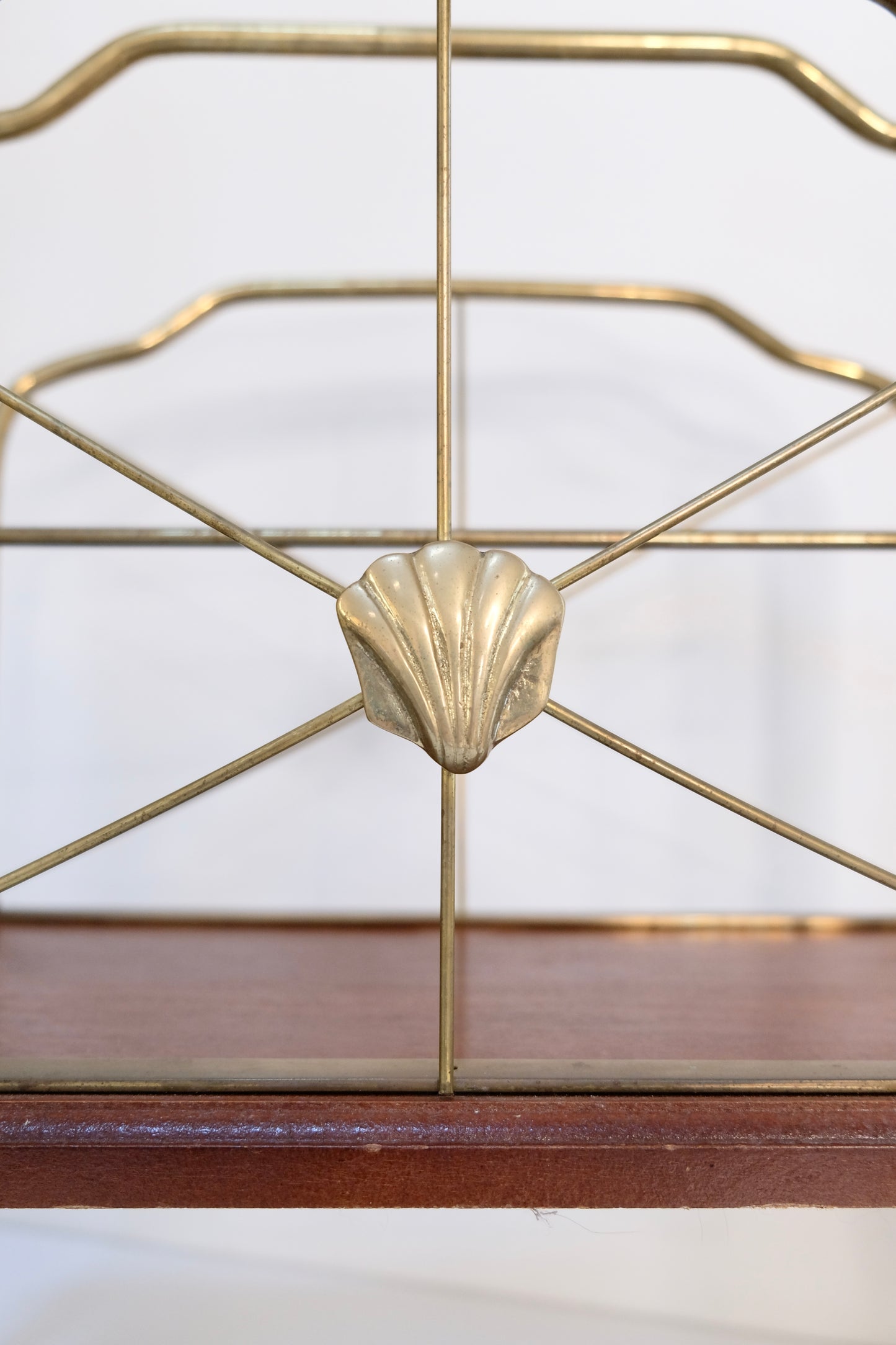 Mid 20th Century Hollywood Regency Brass Shell Magazine Rack