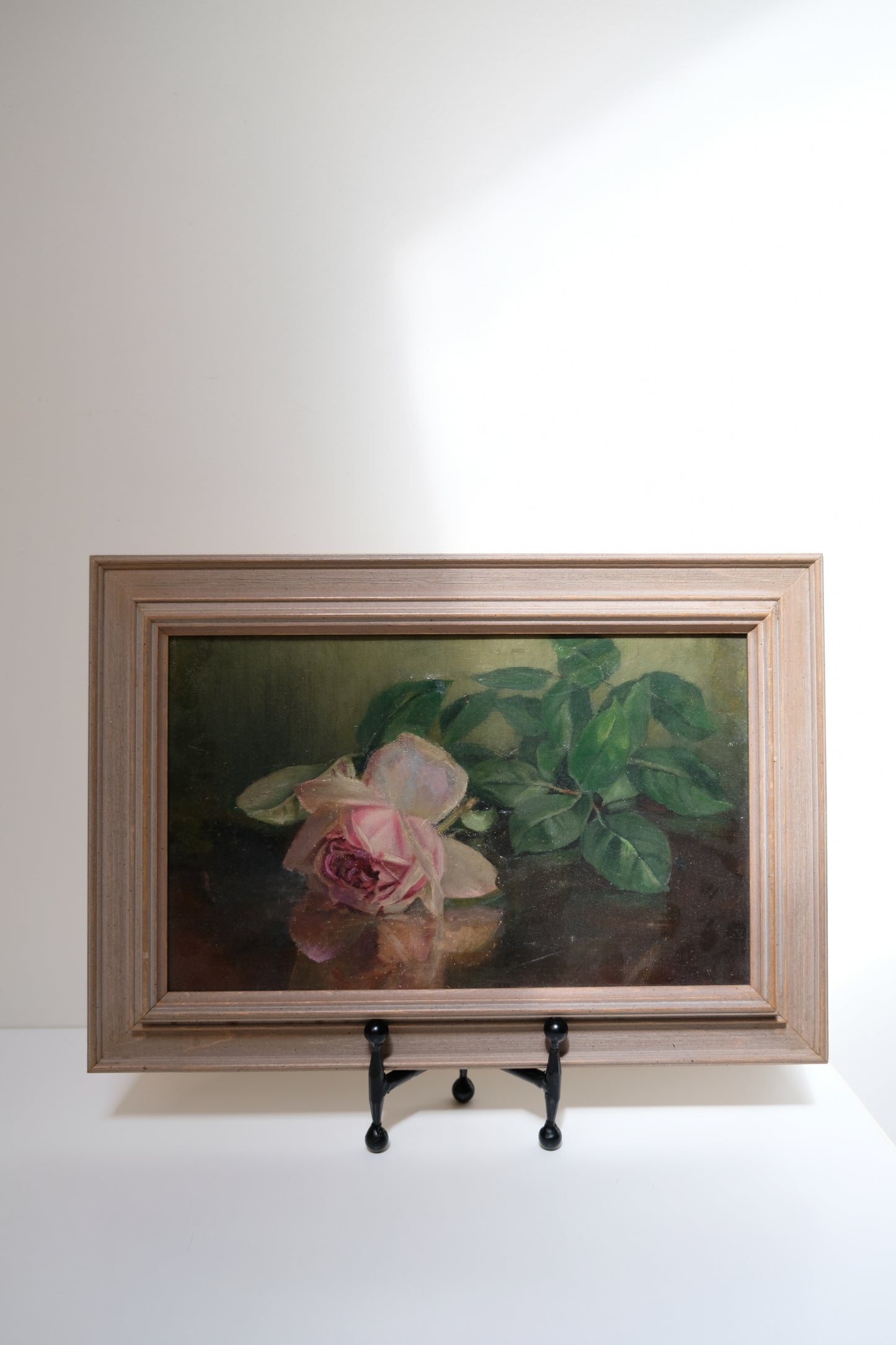 Oil Painting of Pink Rose Still Life