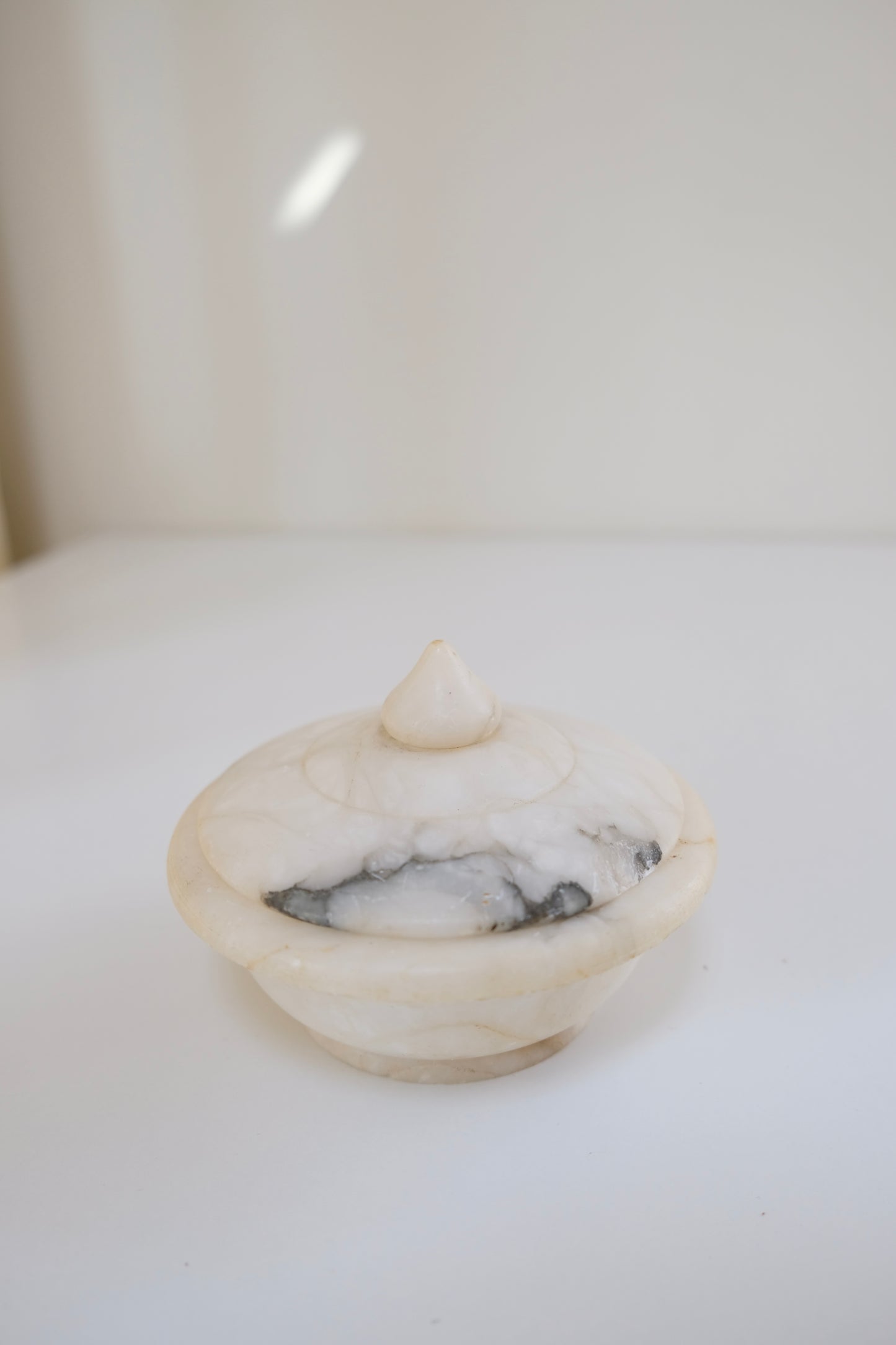 Sweet Vintage Lidded Alabaster Dish