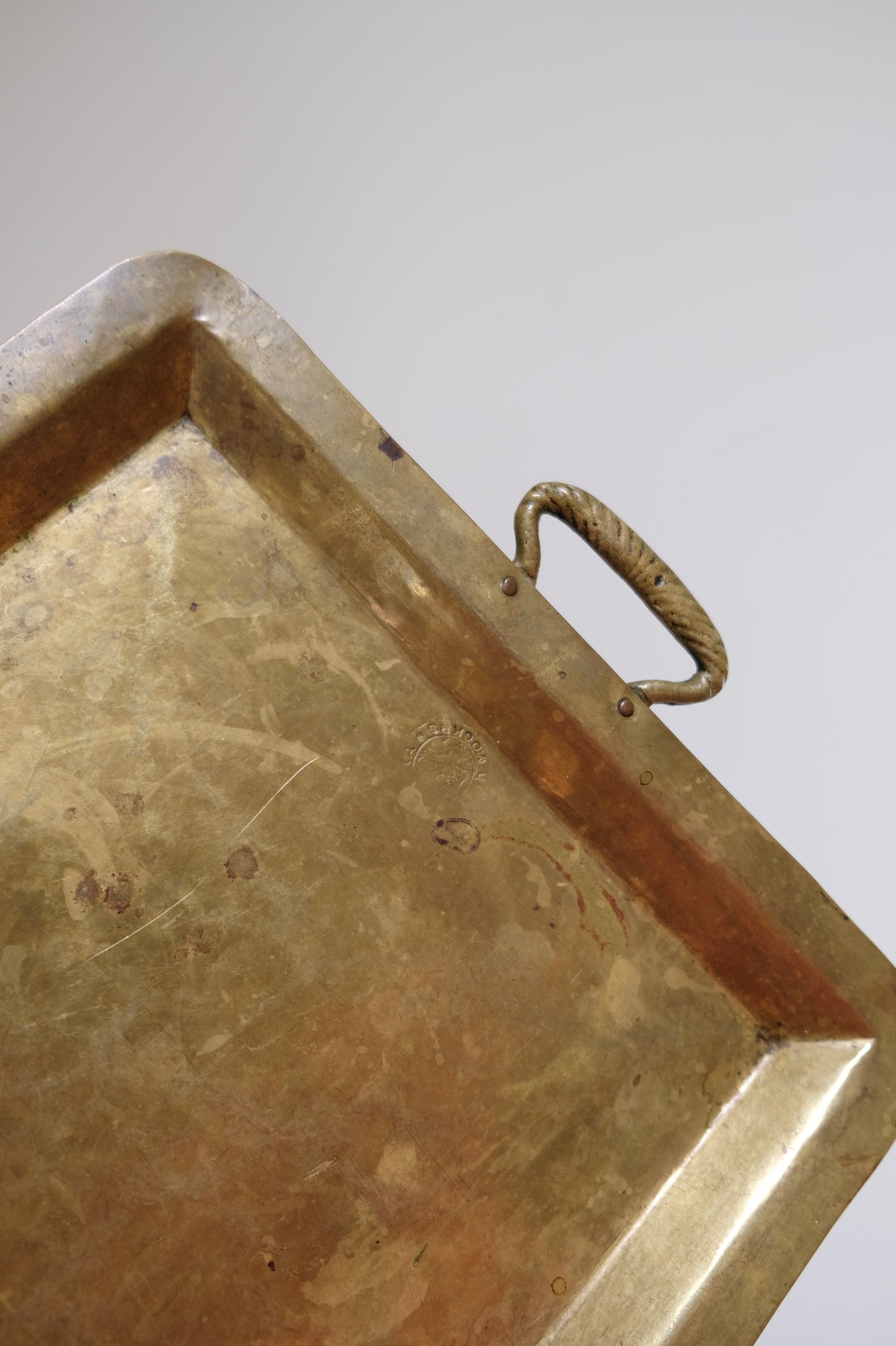 19th-Century Russian Brass Tray (Moscow Factory Mark)