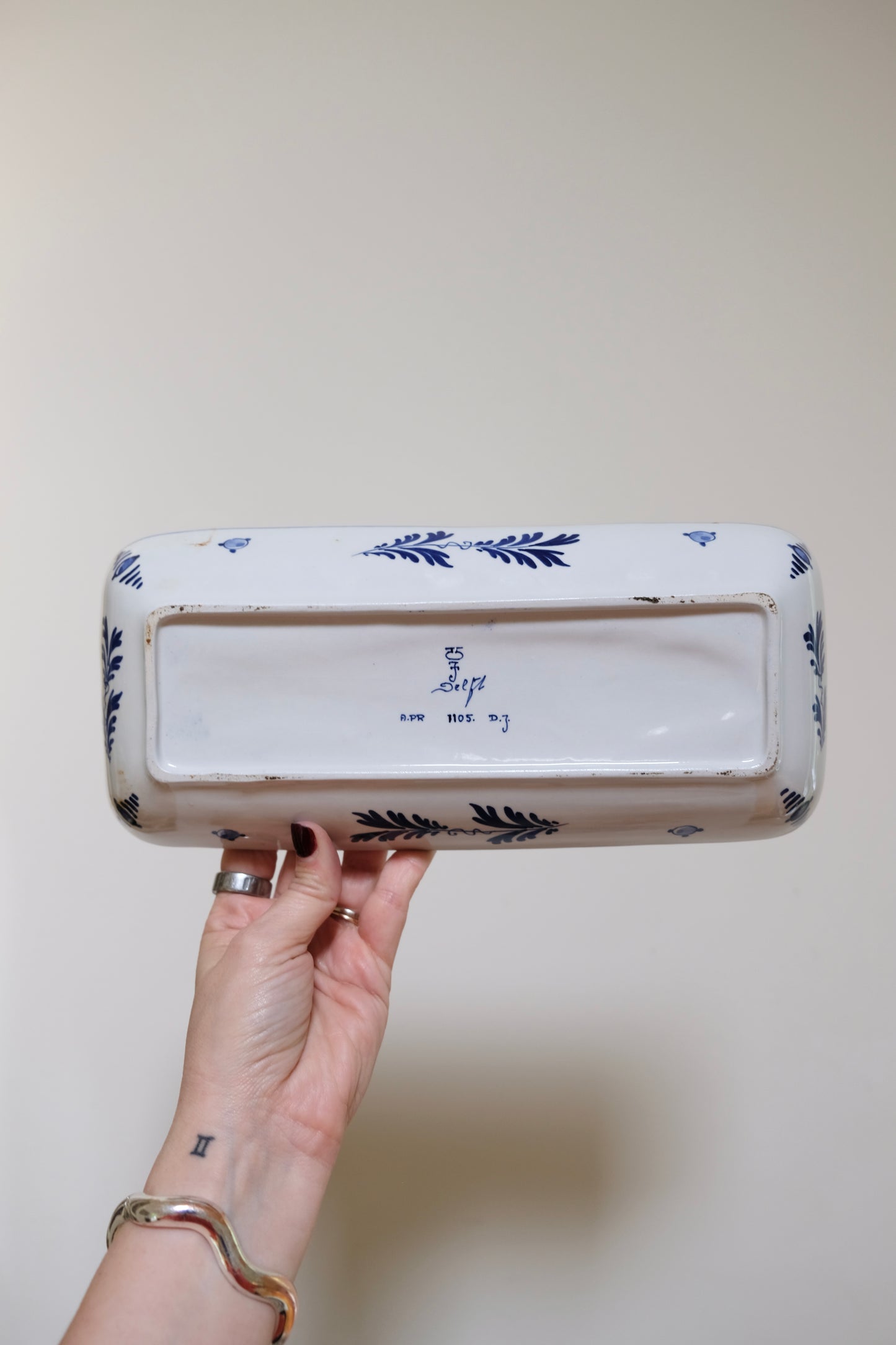 Stamped Delft Blue & White Fish Tray