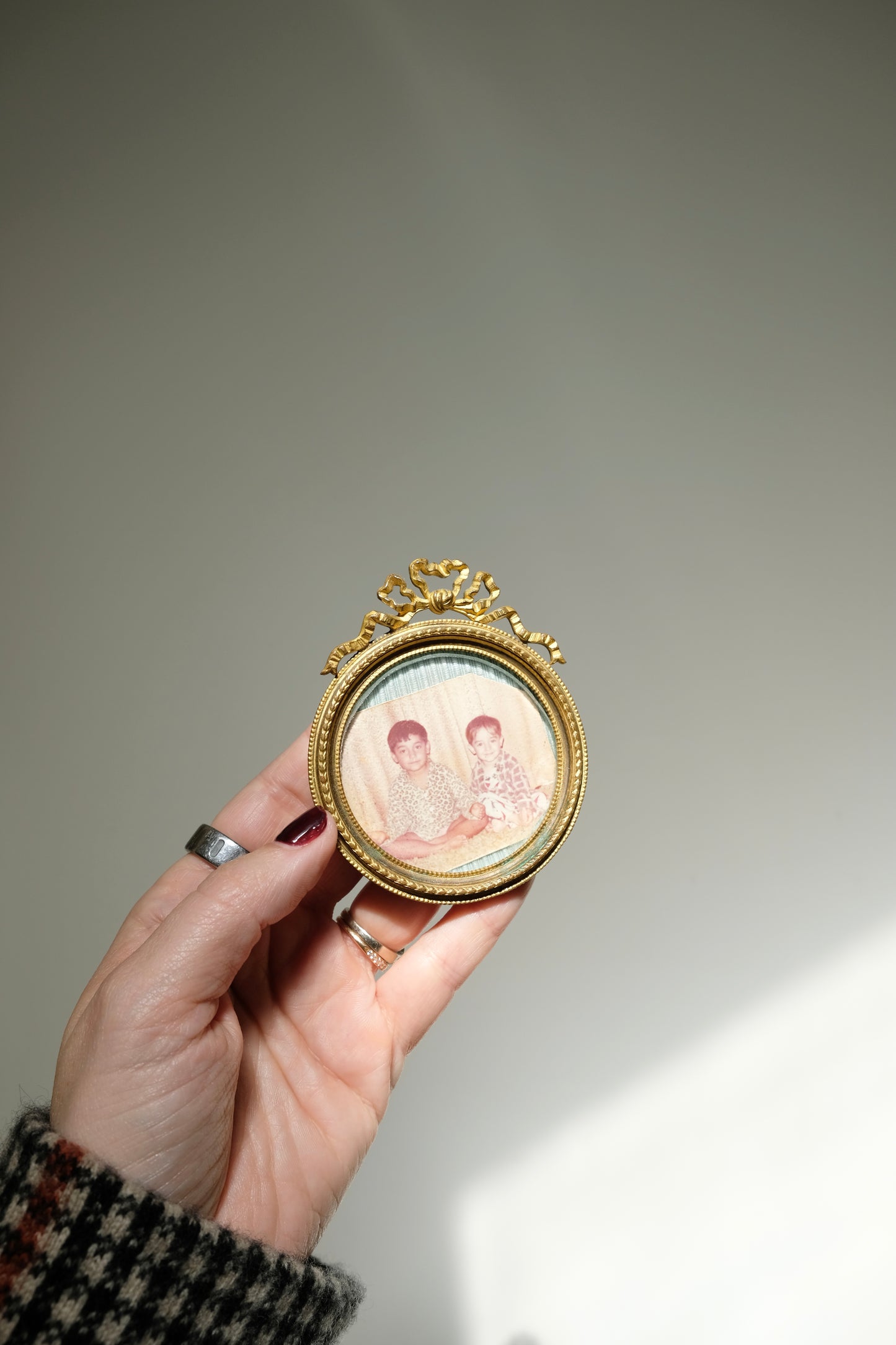 Small Vintage Brass Frame with Bow Detail