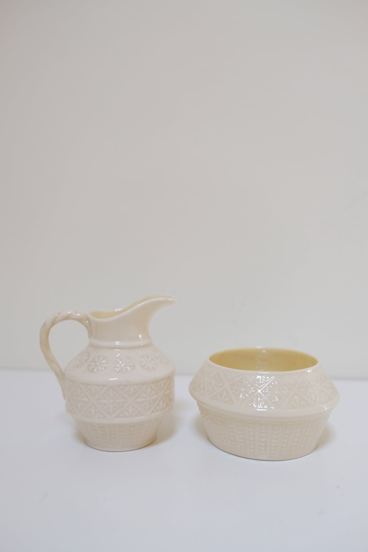 Vintage Irish Belleek Cleary Cream and Sugar Set