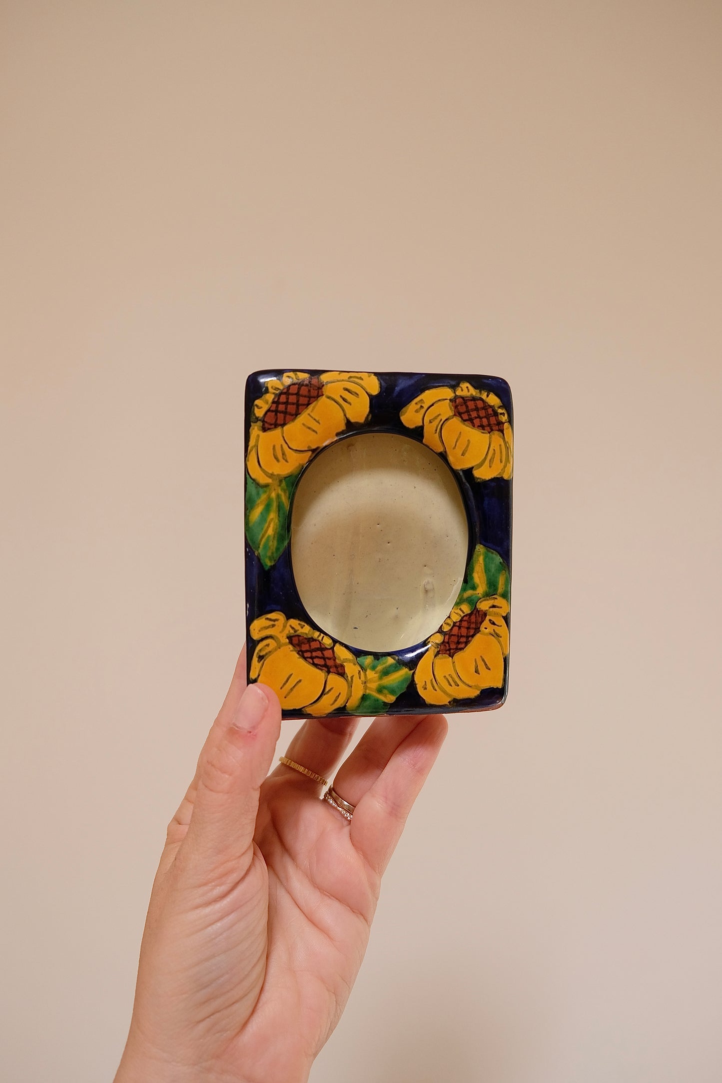 Hand Painted Ceramic Sunflower Picture Frame