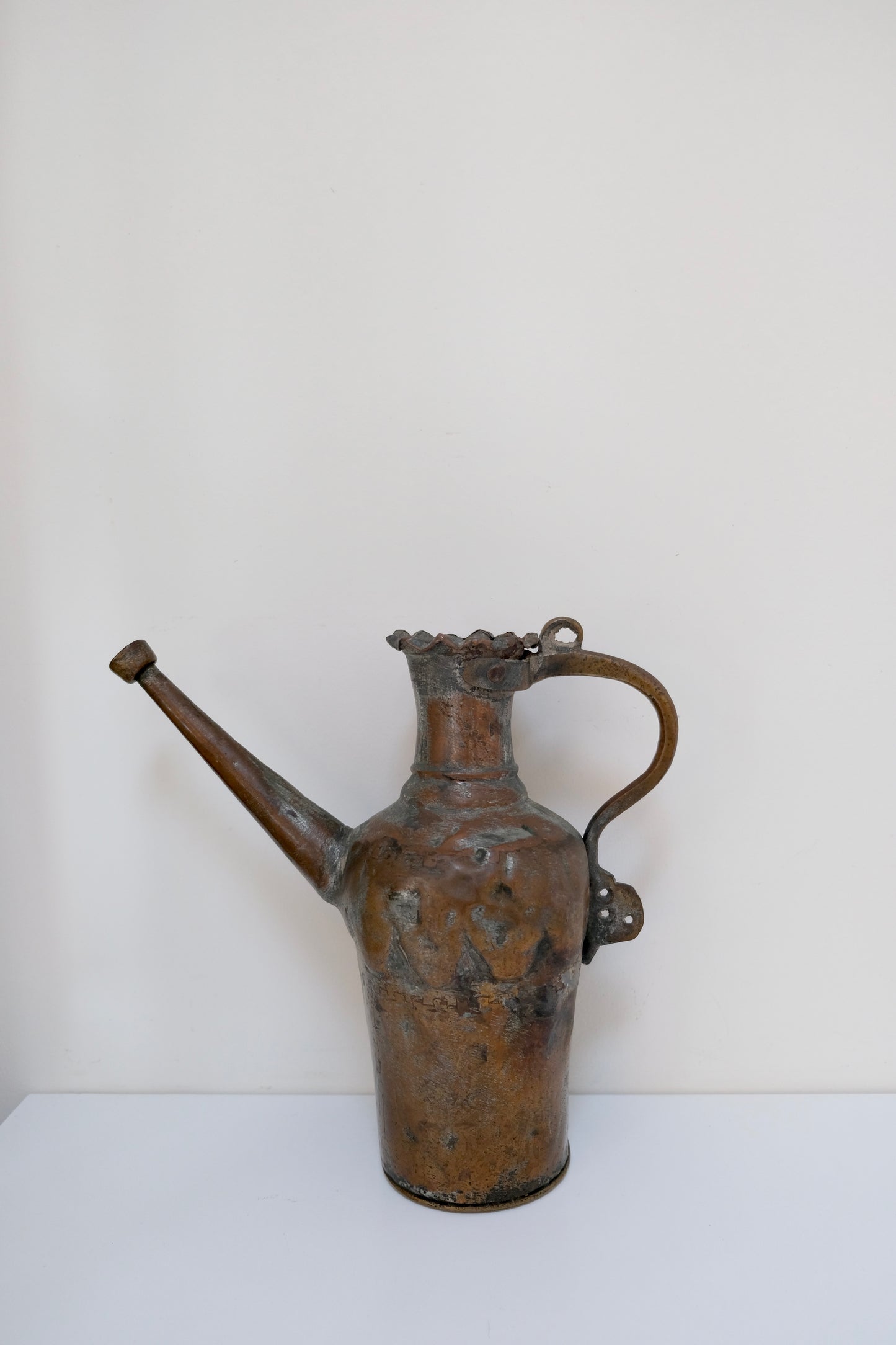 Antique Primitive Hand-Forged Turkish Copper Watering Can