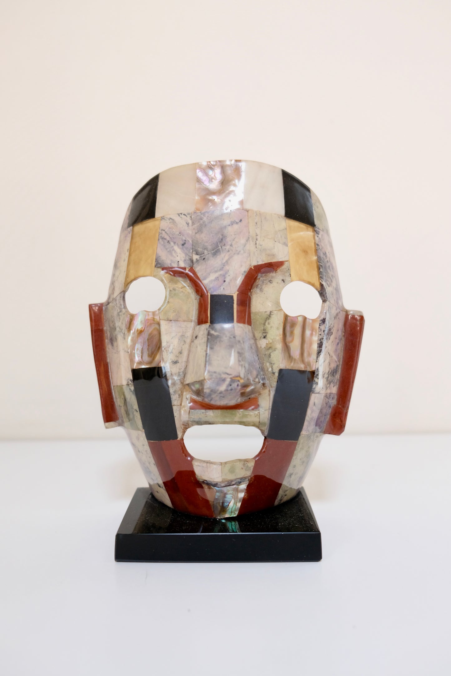 Vintage Mayan Aztec Mosaic Warrior Mask