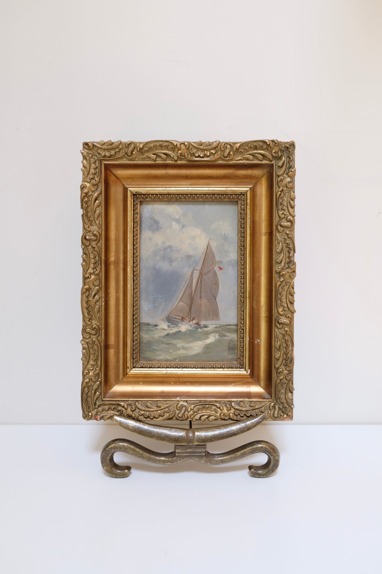 Antique Framed Mini Sailboat Painting