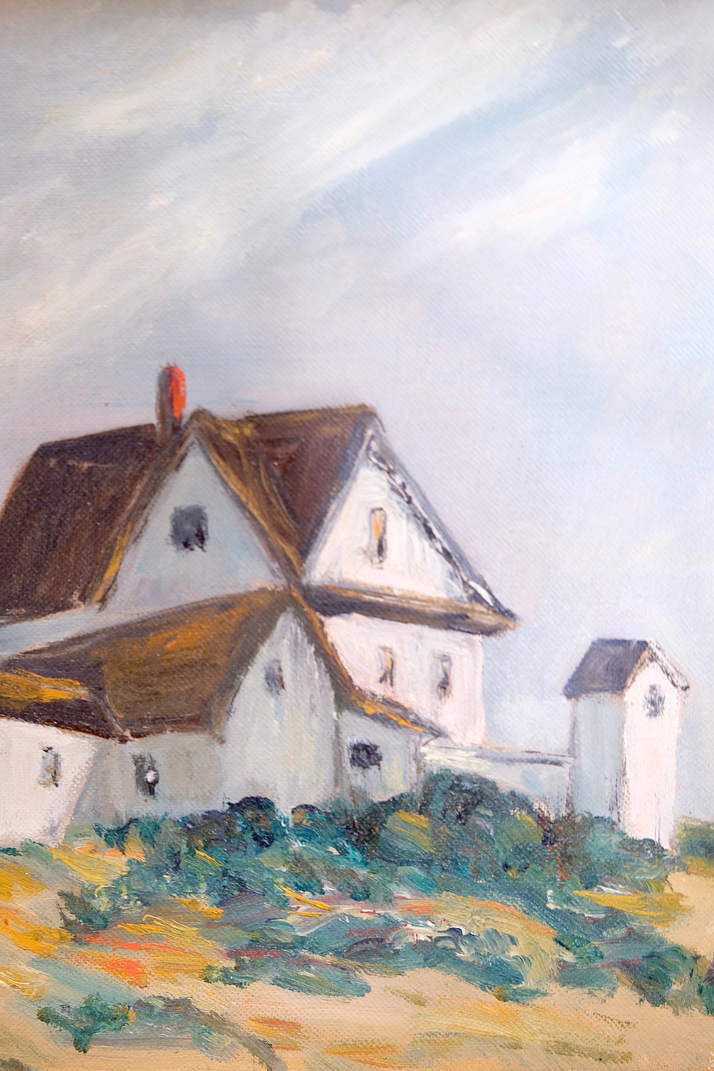 Medium Vintage Lighthouse Painting