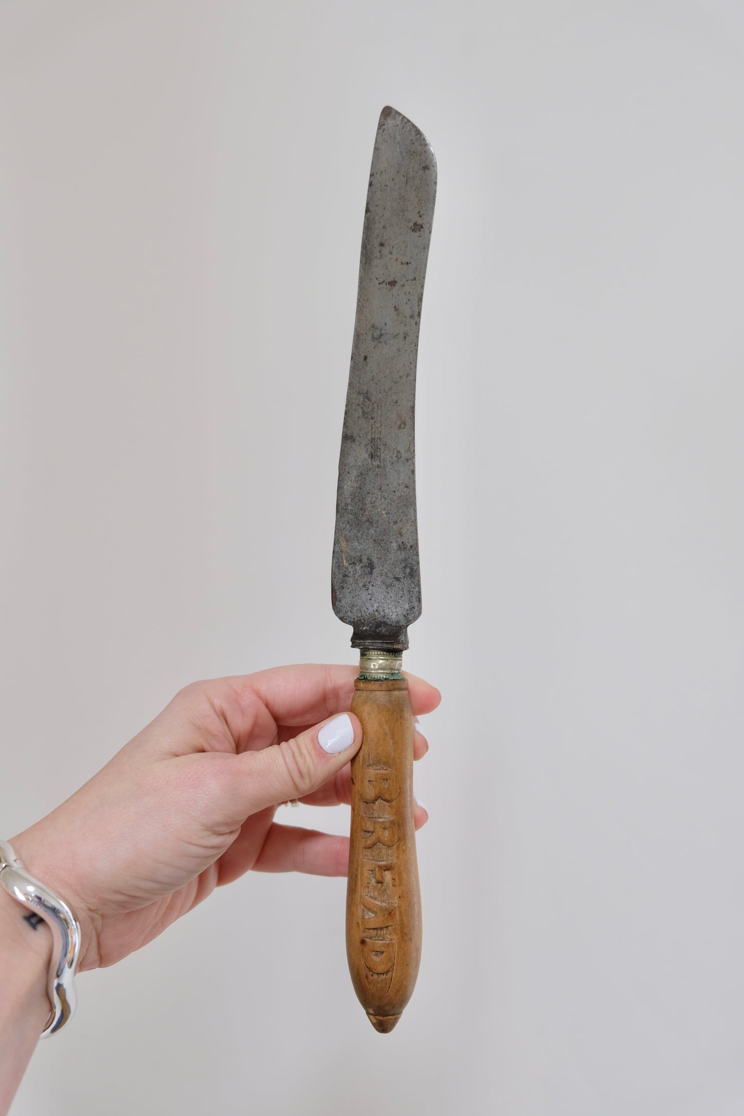 Antique English Hand-Carved Bread Knife