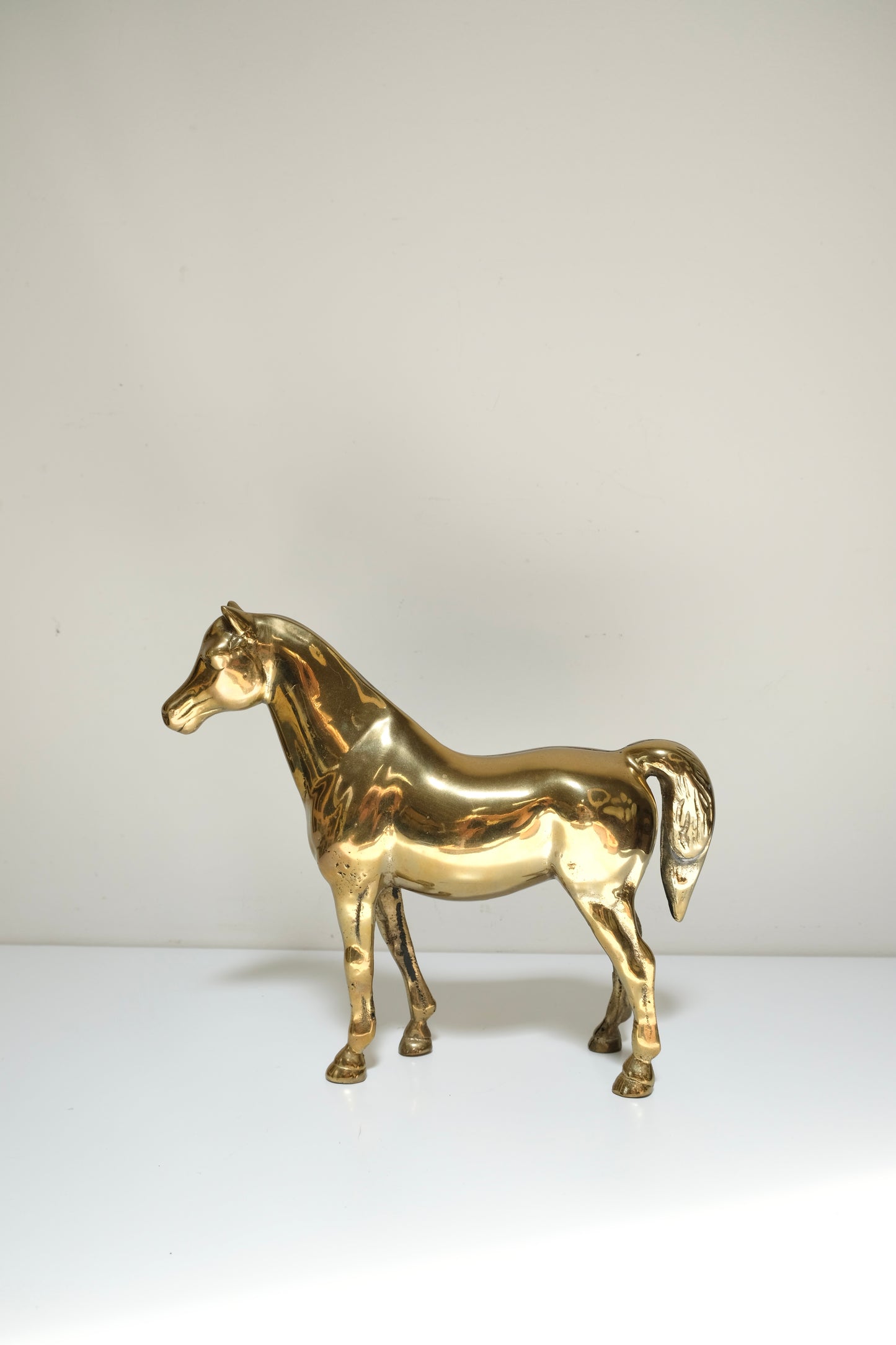 Large Vintage Brass Horse