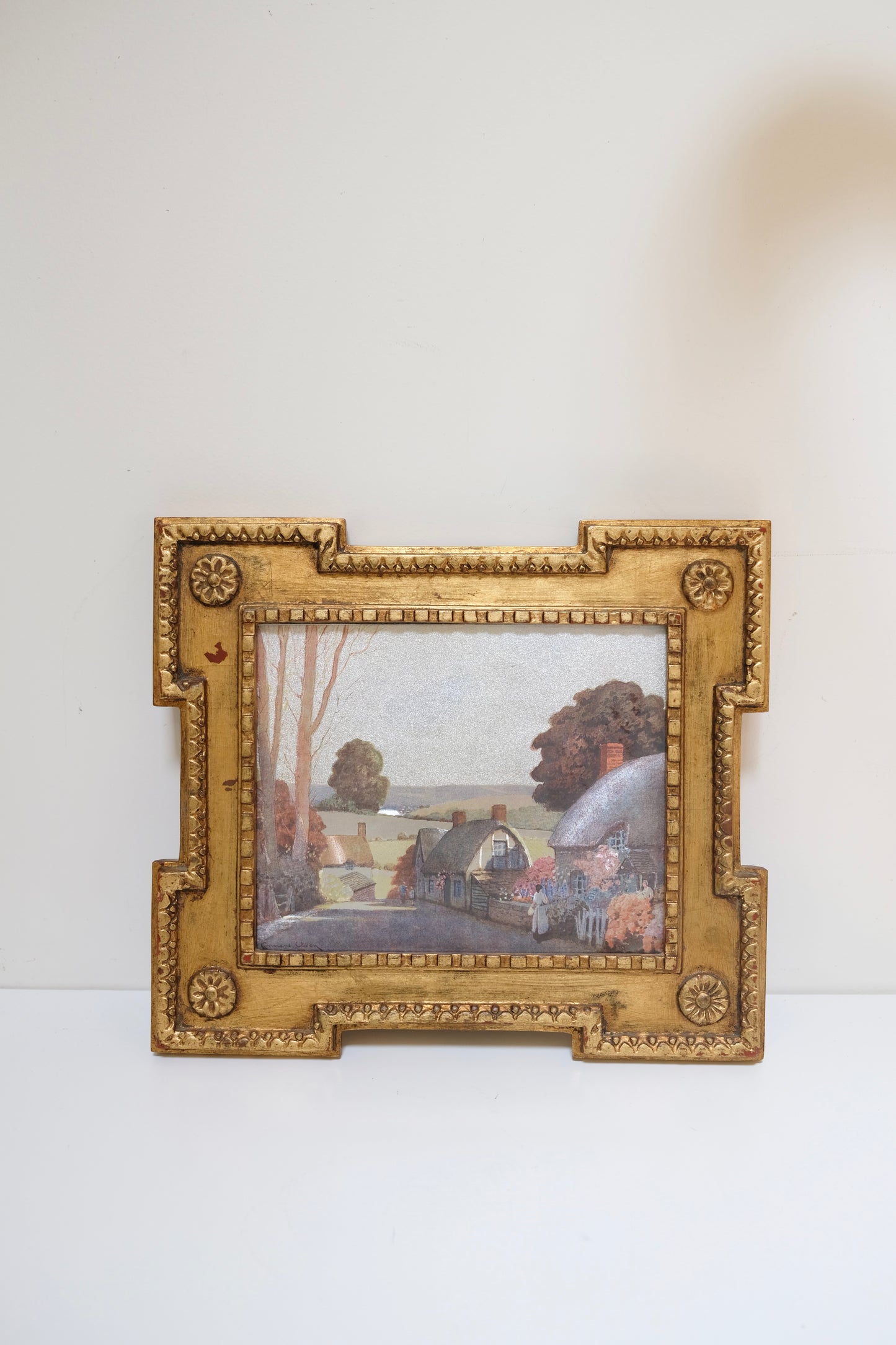 Gilded Vintage Frame with Foiled Countryside Print