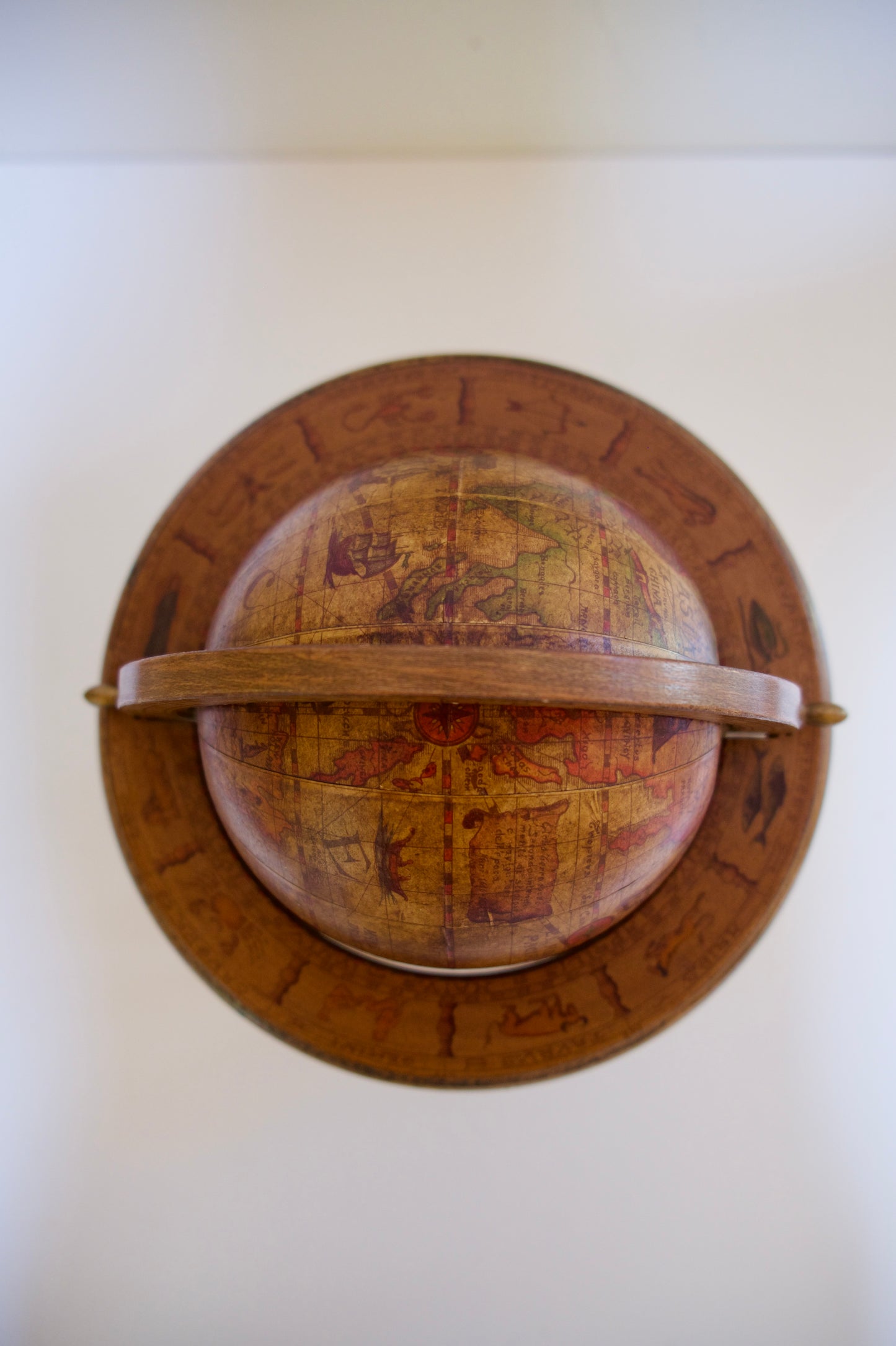 Vintage Globe on Wooden Stand