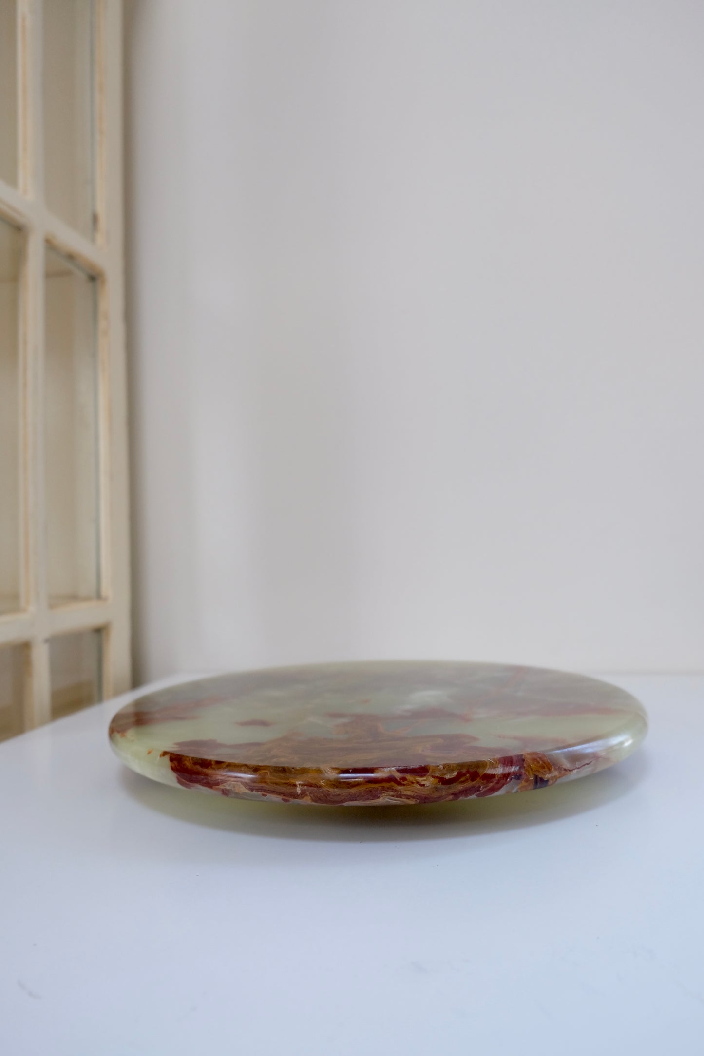 Gorgeous Vintage Onyx Lazy Susan, 15.75”