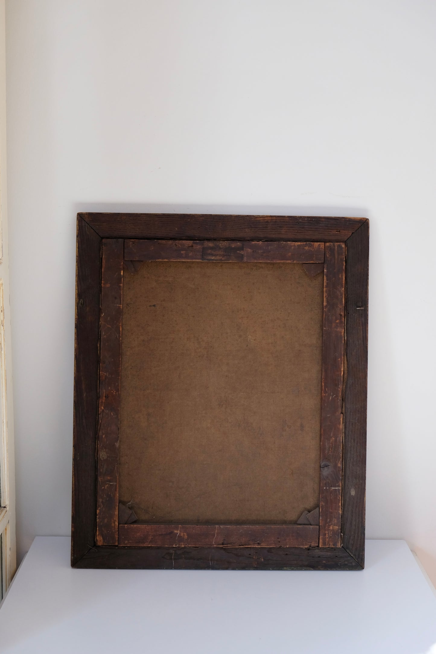 Antique Sheep Painting on Canvas, Signed