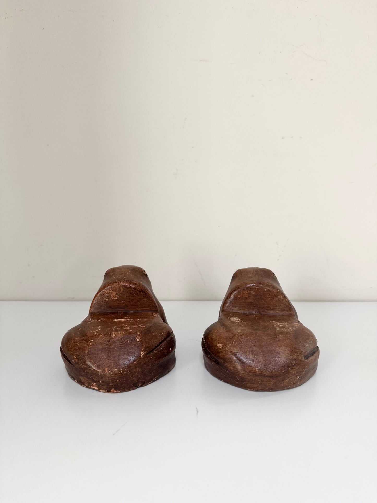Pair of Vintage Wooden Frog Bookends
