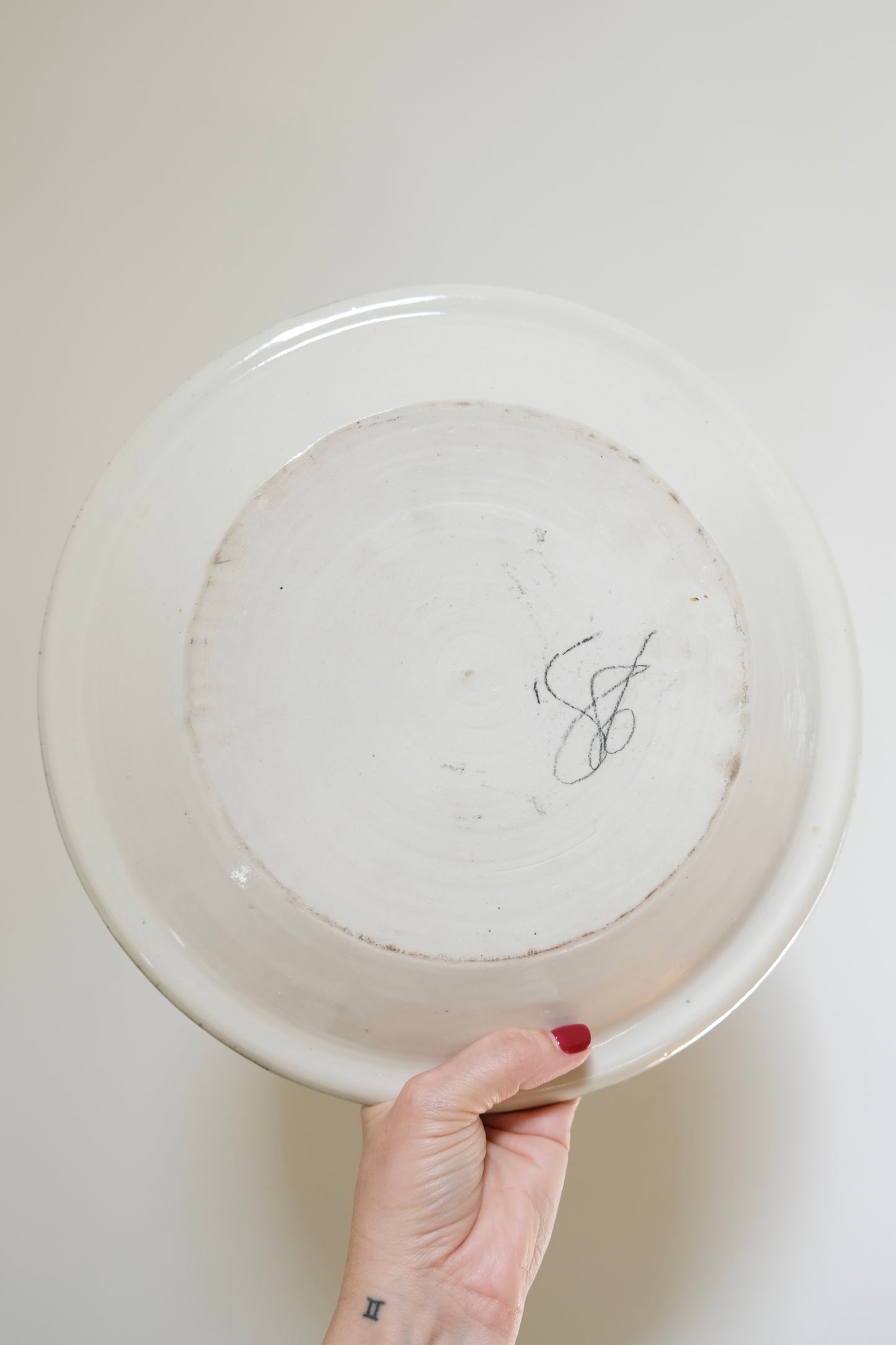 Vintage Handmade Ceramic Plate Wallhanging