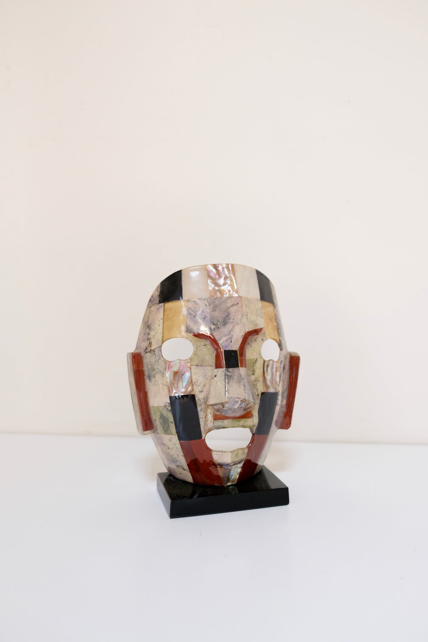 Vintage Mayan Aztec Mosaic Warrior Mask