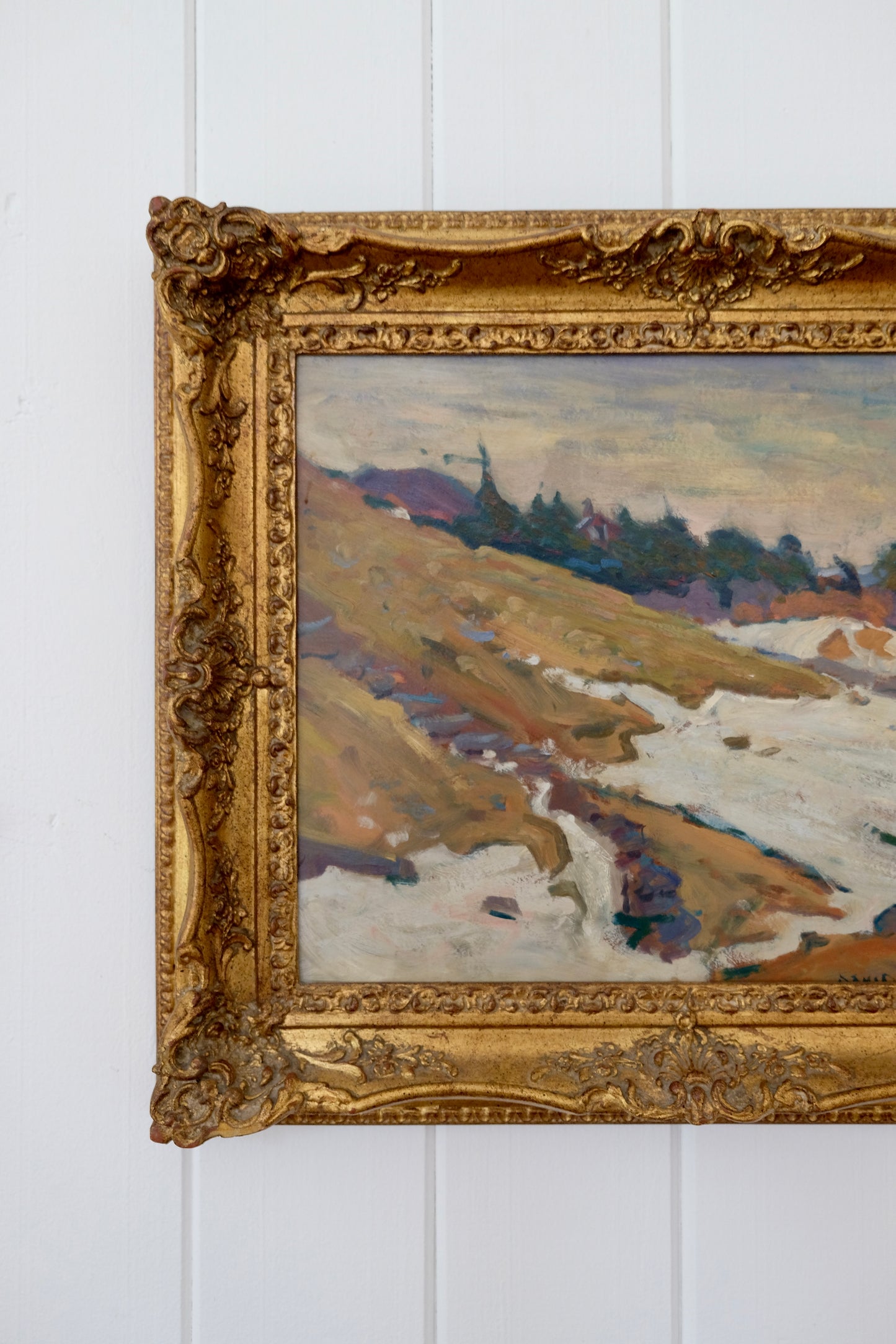 Impressionist Vintage Landscape Painting – 21” x 18” (1 of 2)